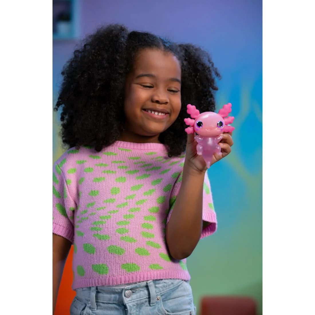 Animagic Let’s Glo Axolotl – Rosa, Elektronisches & Leuchtendes Haustier Kinder ab 4 Jahren, Sensorisches Spiel & Taktile Erfahrung, Dehnbarer Körper, Kuscheltier DASS Schwimmt & Leuchtet im Wasser - Image 3