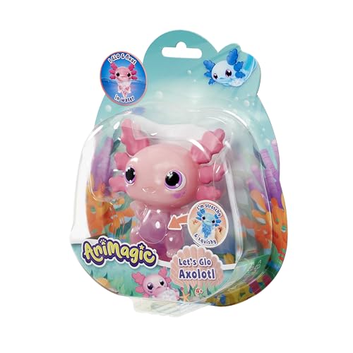 Animagic Let’s Glo Axolotl – Rosa, Elektronisches & Leuchtendes Haustier Kinder ab 4 Jahren, Sensorisches Spiel & Taktile Erfahrung, Dehnbarer Körper, Kuscheltier DASS Schwimmt & Leuchtet im Wasser - Image 5
