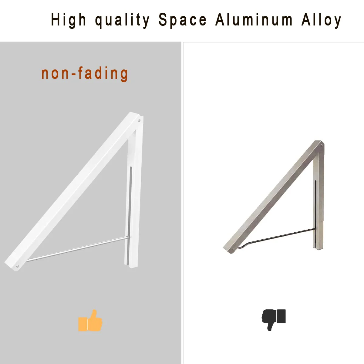 Anjuer Wäscheständer, Wandmontage, Kleiderbügel, zusammenklappbar, Aluminium, platzsparend, Weiß - Image 10