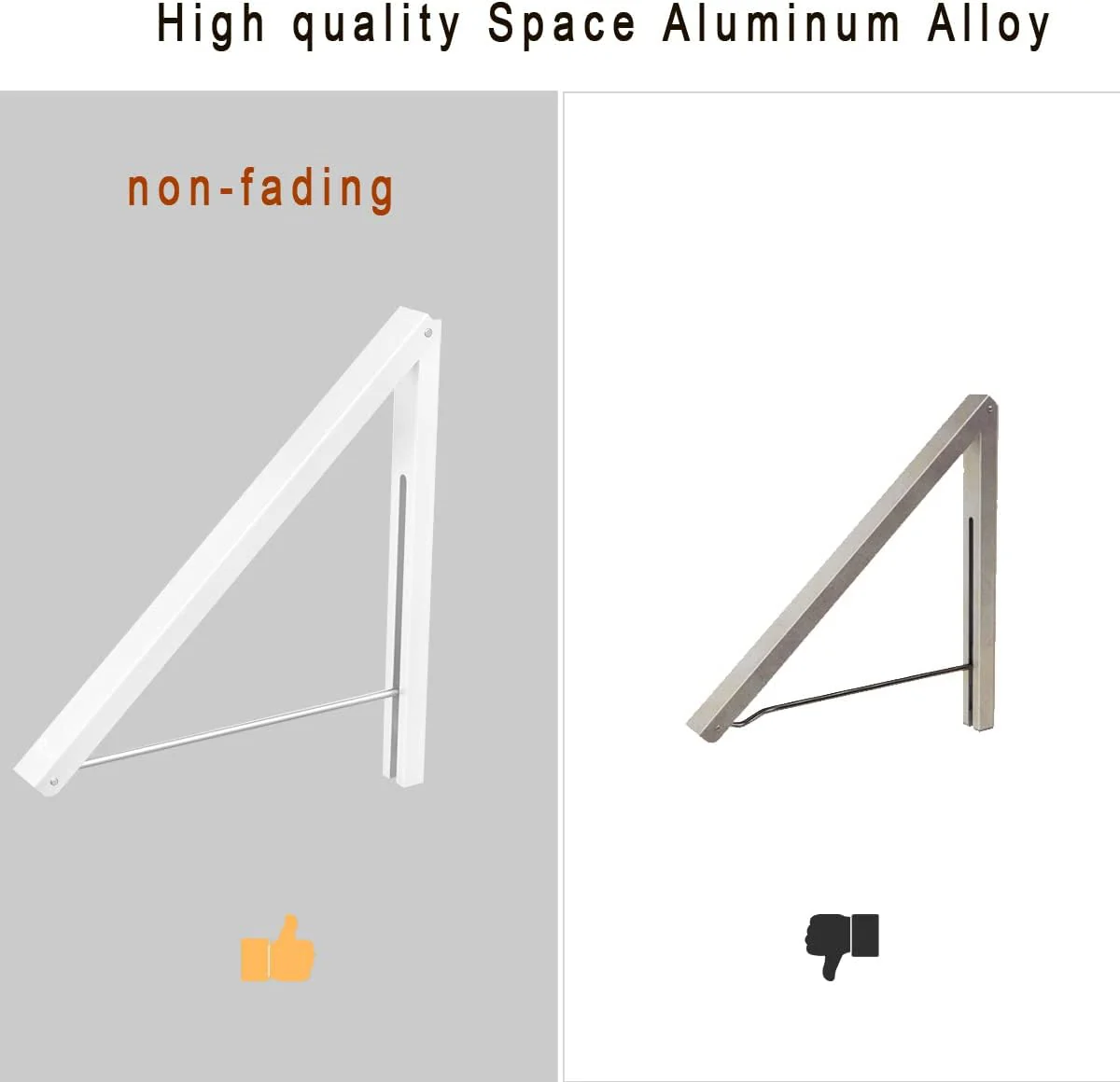 Anjuer Wäscheständer, Wandmontage, Kleiderbügel, zusammenklappbar, Aluminium, platzsparend, Weiß - Image 11