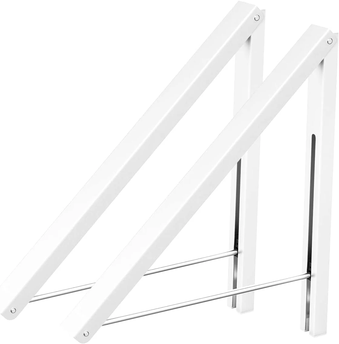 Anjuer Wäscheständer, Wandmontage, Kleiderbügel, zusammenklappbar, Aluminium, platzsparend, Weiß - Image 12