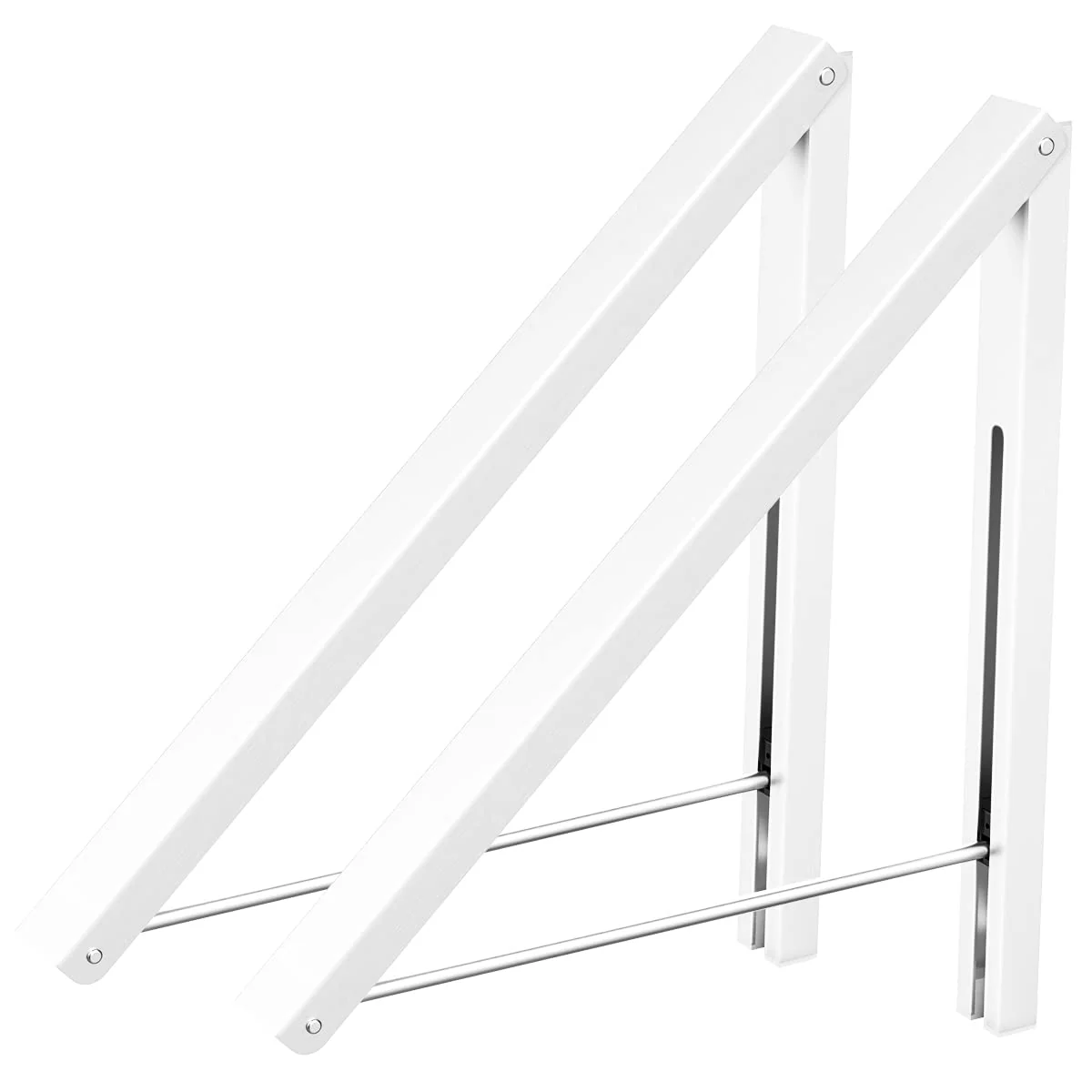 Anjuer Wäscheständer, Wandmontage, Kleiderbügel, zusammenklappbar, Aluminium, platzsparend, Weiß - Image 15