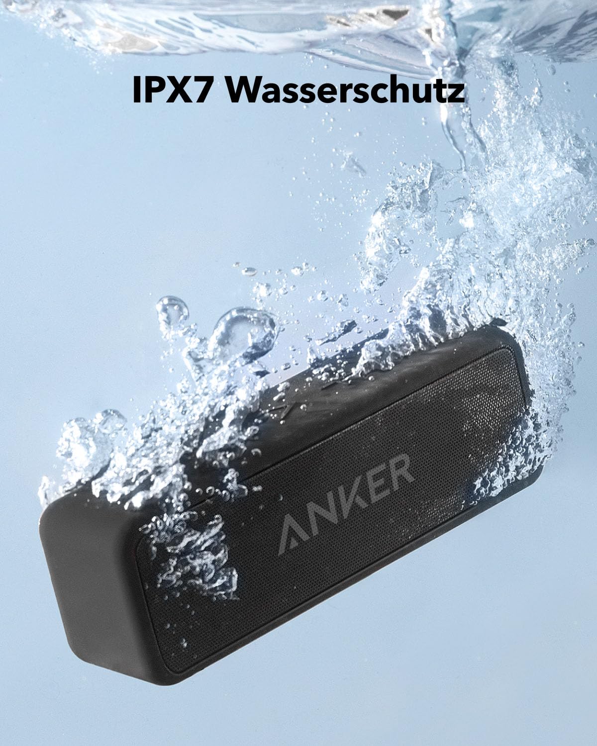 Anker SoundCore 2 Bluetooth Lautsprecher, Fantastischer Sound, Enormer Bass mit Dualen Bass-Treibern, 24h Akku, Verbesserter IPX7 Wasserschutz, Kabelloser, für iPhone, Samsung (Blau) - Image 8