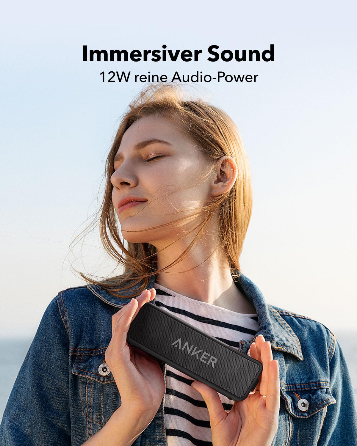 Anker SoundCore 2 Bluetooth Lautsprecher, Fantastischer Sound, Enormer Bass mit Dualen Bass-Treibern, 24h Akku, Verbesserter IPX7 Wasserschutz, Kabelloser Lautsprecher für iPhone, Galaxy usw. - Image 4