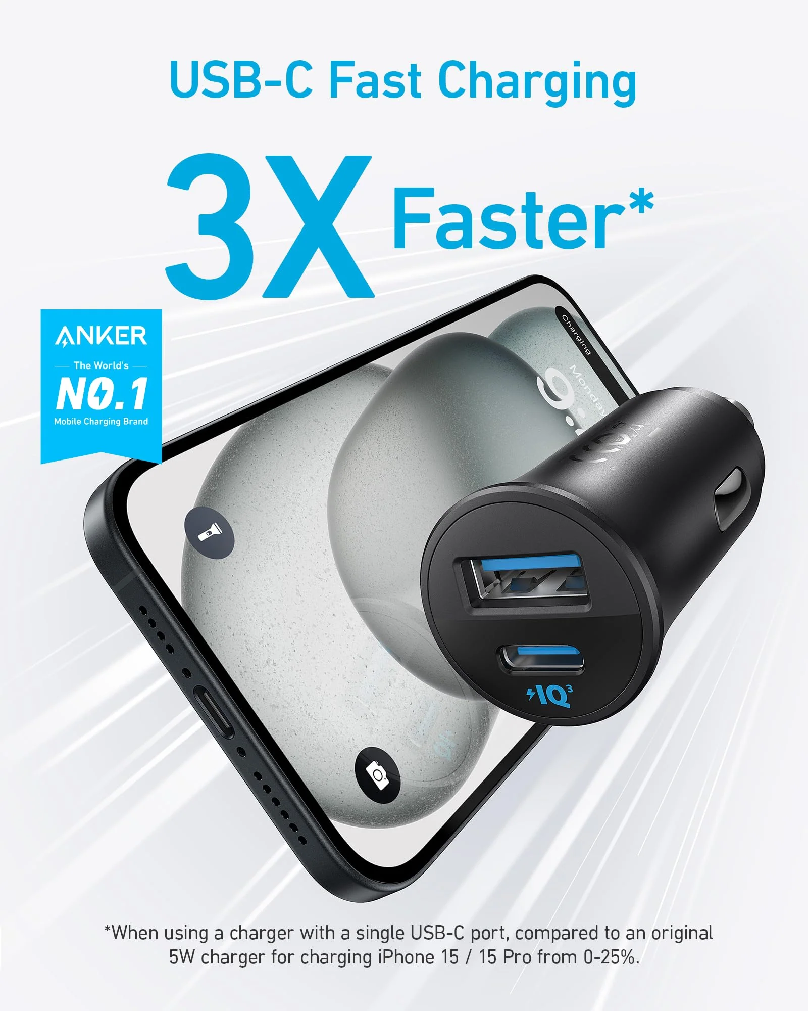 Anker USB-C Kfz-Ladegerät, 30W 2-Port Typ-C Kfz-Netzteil, Kfz-Ladegerät für iPhone mit PowerIQ 3.0, Für iPhone 17/16/15/14/13/12 Serie, Samsung Galaxy S23/S22/S21 Serie, iPad Pro, AirPods und mehr - Image 6