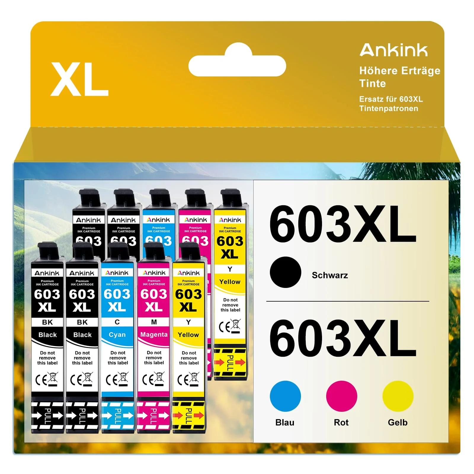 ANKINK Kompatibel Tintenpatrone Druckerpatronen als Ersatz für Epson 603XL für Patrone 603 XL für WF-2820DWF WF-2830DWF WF-2840DWF XP-2100 XP-2150 XP-3100 XP-3150 XP-4100 XP-4150 Schwarz Farbe 10 Pack - Image 7