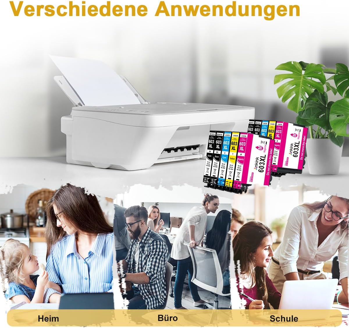 ANKINK Kompatibel Tintenpatrone Druckerpatronen als Ersatz für Epson 603XL für Patrone 603 XL für WF-2820DWF WF-2830DWF WF-2840DWF XP-2100 XP-2150 XP-3100 XP-3150 XP-4100 XP-4150 Schwarz Farbe 10 Pack - Image 8