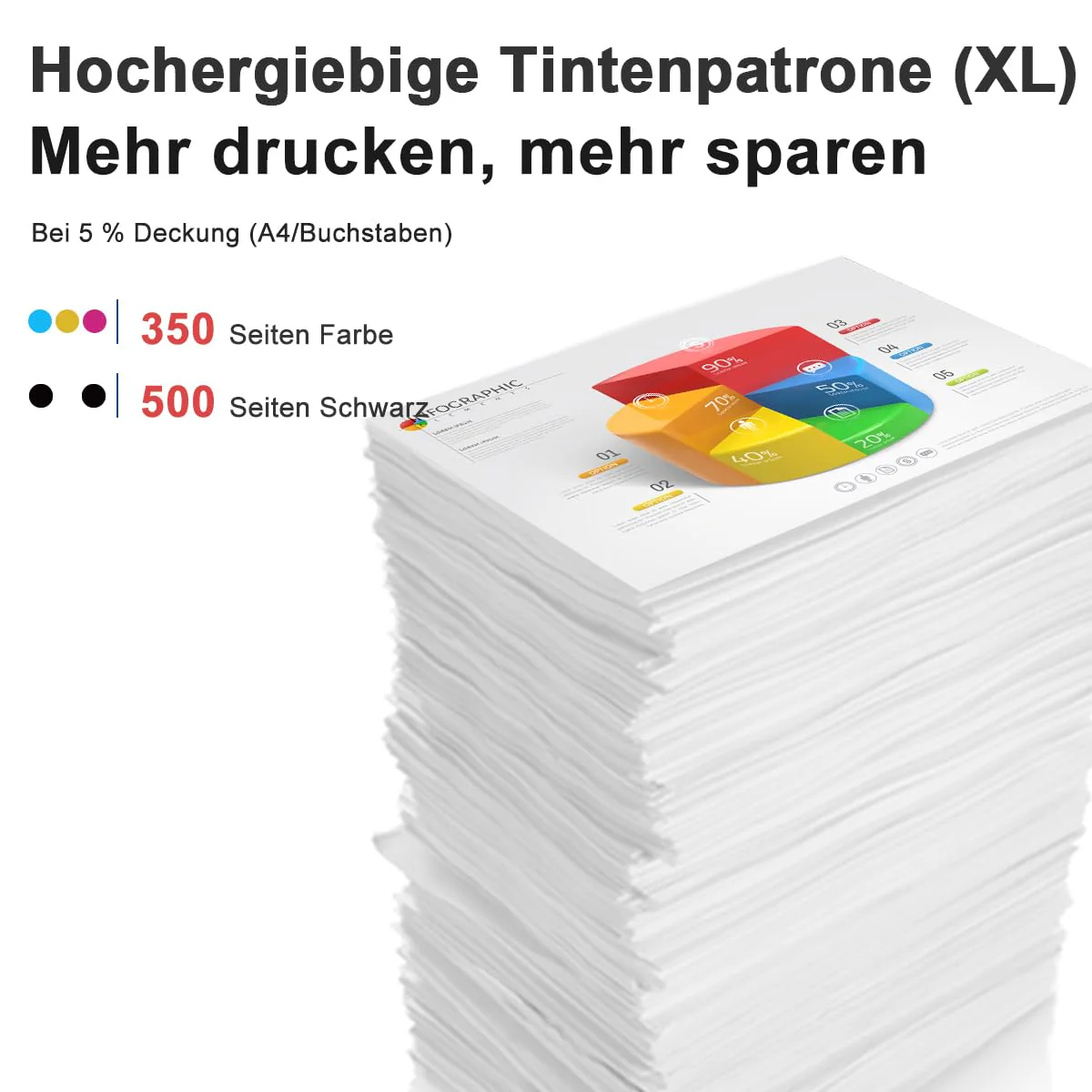 ANKINK Kompatibel Tintenpatrone Druckerpatronen als Ersatz für Epson 603XL für Patrone 603 XL für WF-2820DWF WF-2830DWF WF-2840DWF XP-2100 XP-2150 XP-3100 XP-3150 XP-4100 XP-4150, Schwarz Farbe 5 Pack - Image 2