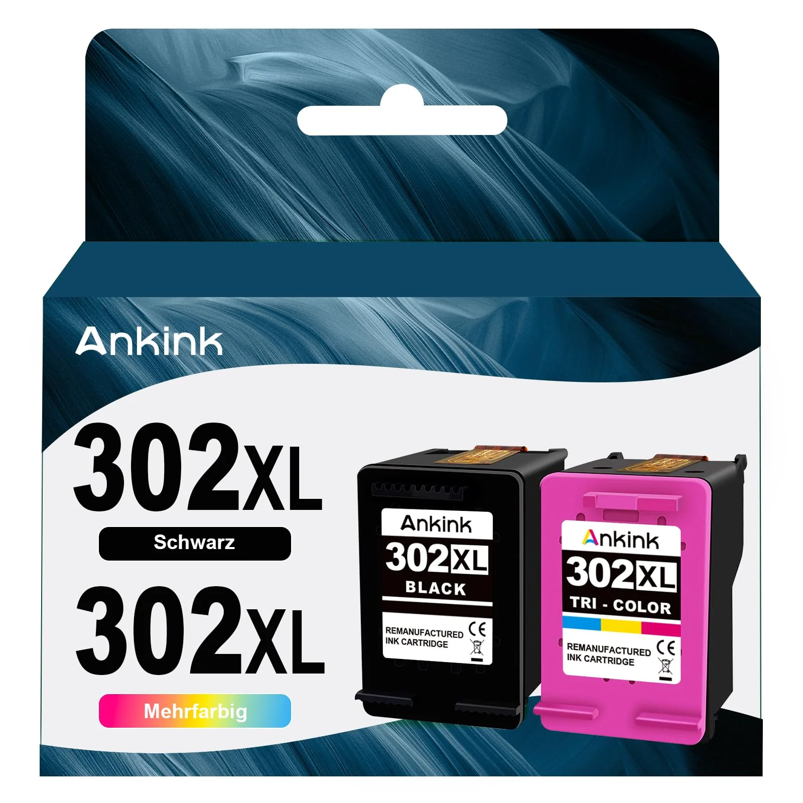 ANKINK Wiederaufbereitet Tintenpatrone Druckerpatronen als Ersatz für HP 302XL für Patrone 302 XL für 1110 2130 3630 3632 3634 3636 3639 4520 4524 4525 4526 4528 3830 3831 3833 Schwarz Farbe 2er-Pack - Image 3