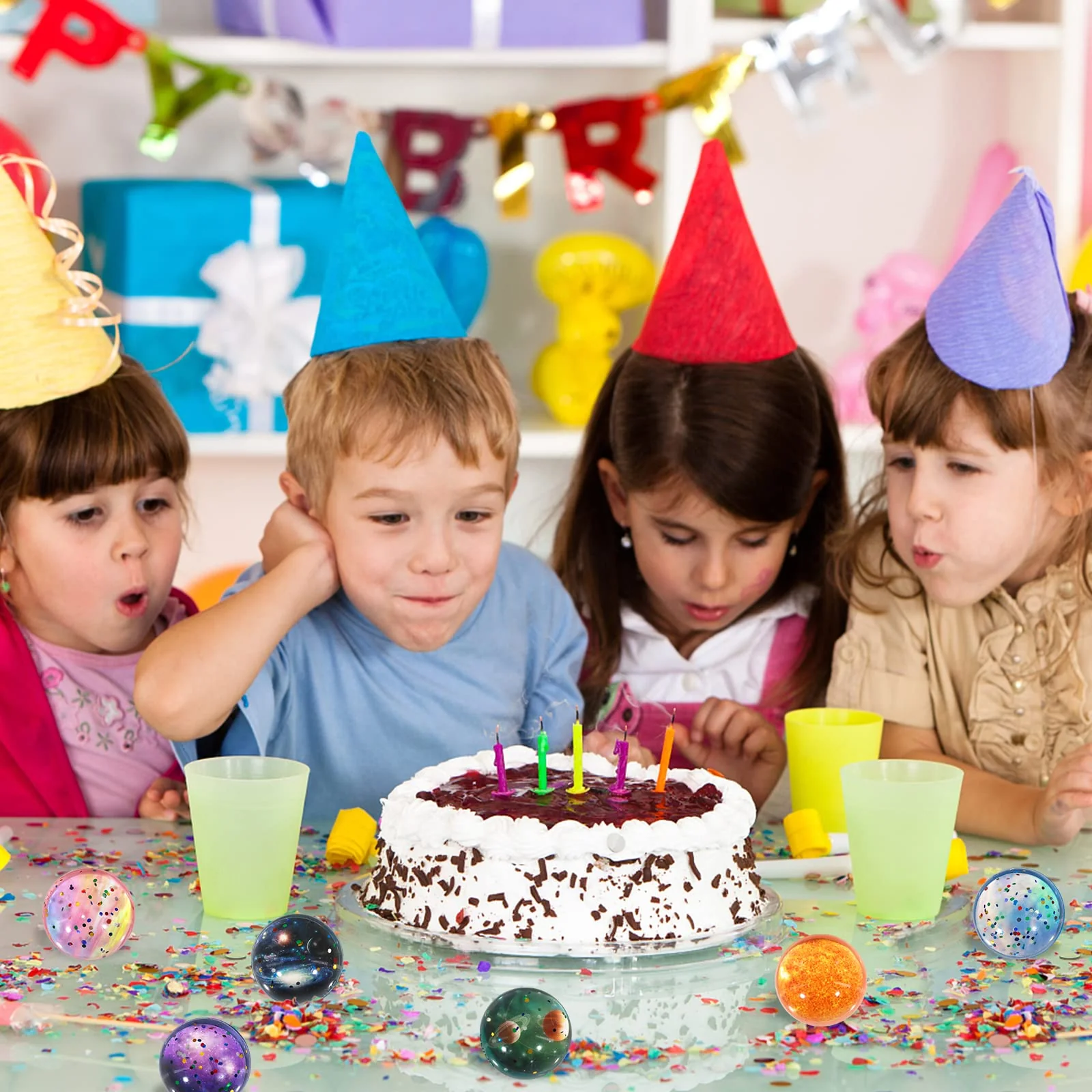 Annhao 30 Stück Flummies für Kinder, Flummi Planeten Spielzeug Geschenk Kindergeburstag Mitgebsel Groß Set für Mädchen Jungen give aways mitgebsel Kindergeburtstag gastgeschenke Partygeschenke (32mm) - Image 4