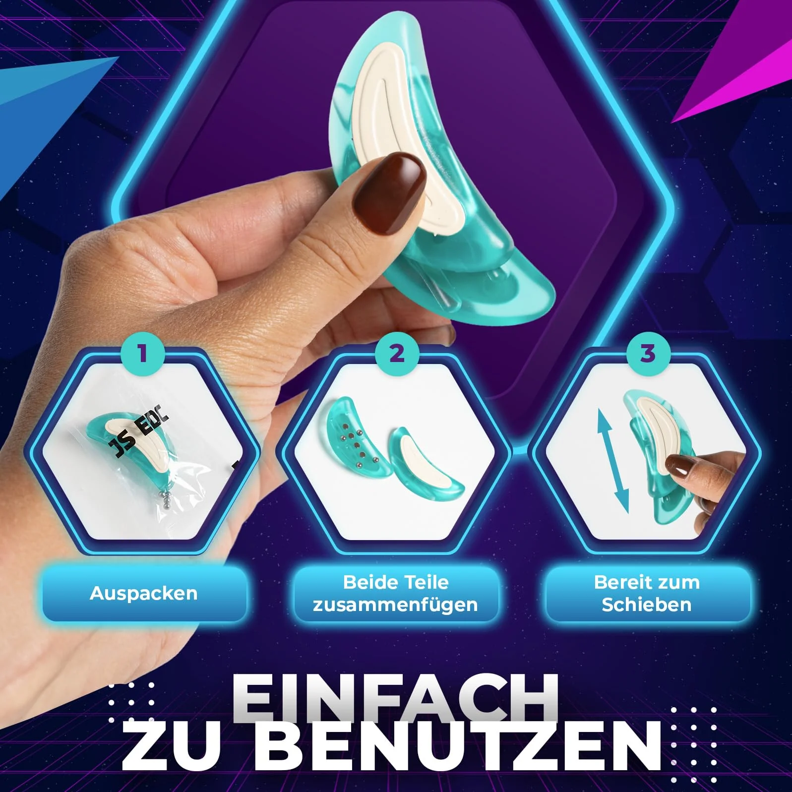 Anti-Stress Fidget Toy 3er-Set – Für Fokus, Ruhe & Balance im Alltag – Magnetisches Set mit Spinner, Slider & Ring – Für Erwachsene & Jugendliche – Geschenkidee - Image 9