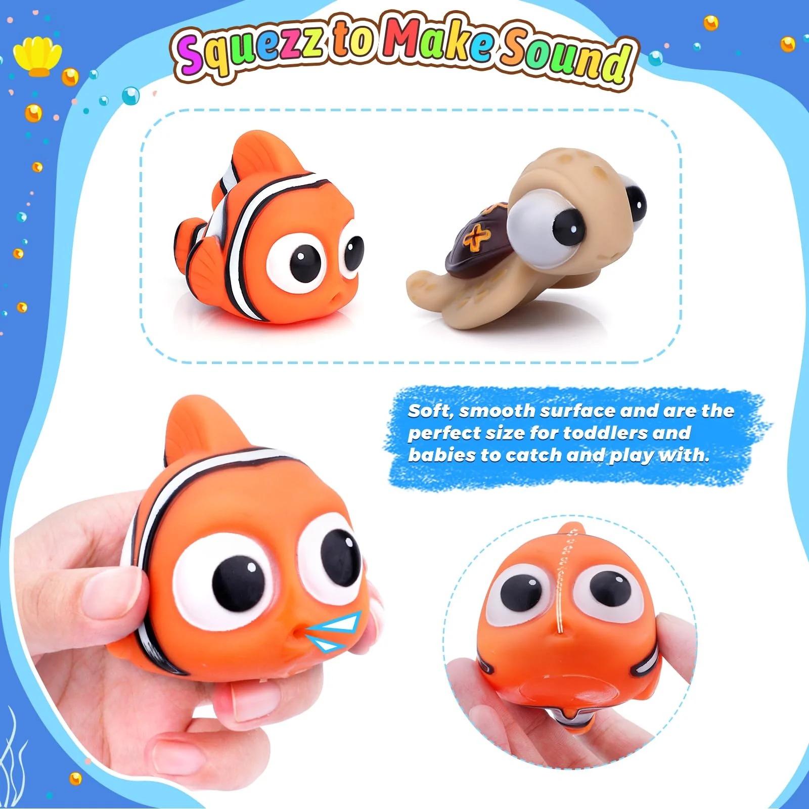 Anzmtosn Schwimmen Babys Badezeit Fisch Spielzeug Glücklich Unterwasser Geschichte Wasser Spritzen Spray Badewanne Baby Spielen Kinder Wasser Spielzeug (5 STÜCKE) - Image 4