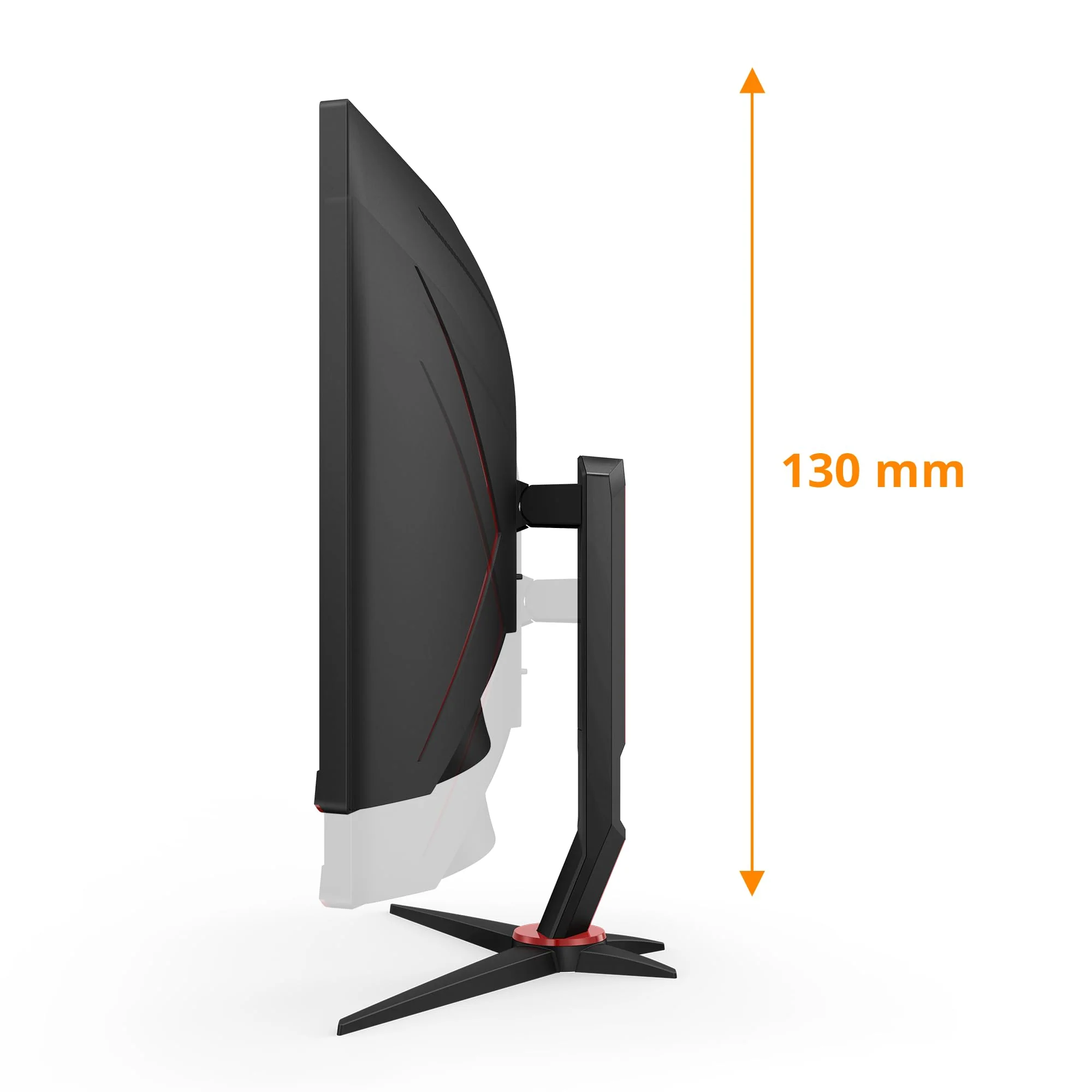 AOC Gaming CU34G2XPD – 34-Zoll-WQHD-Curved-Monitor, 180 Hz, schnelle VA, 1 ms GTG, FreeSync Premium, HDR400, höhenverstellbarer Standfuß (3440 x 1440, HDMI, DisplayPort, USB-Hub) - Image 4