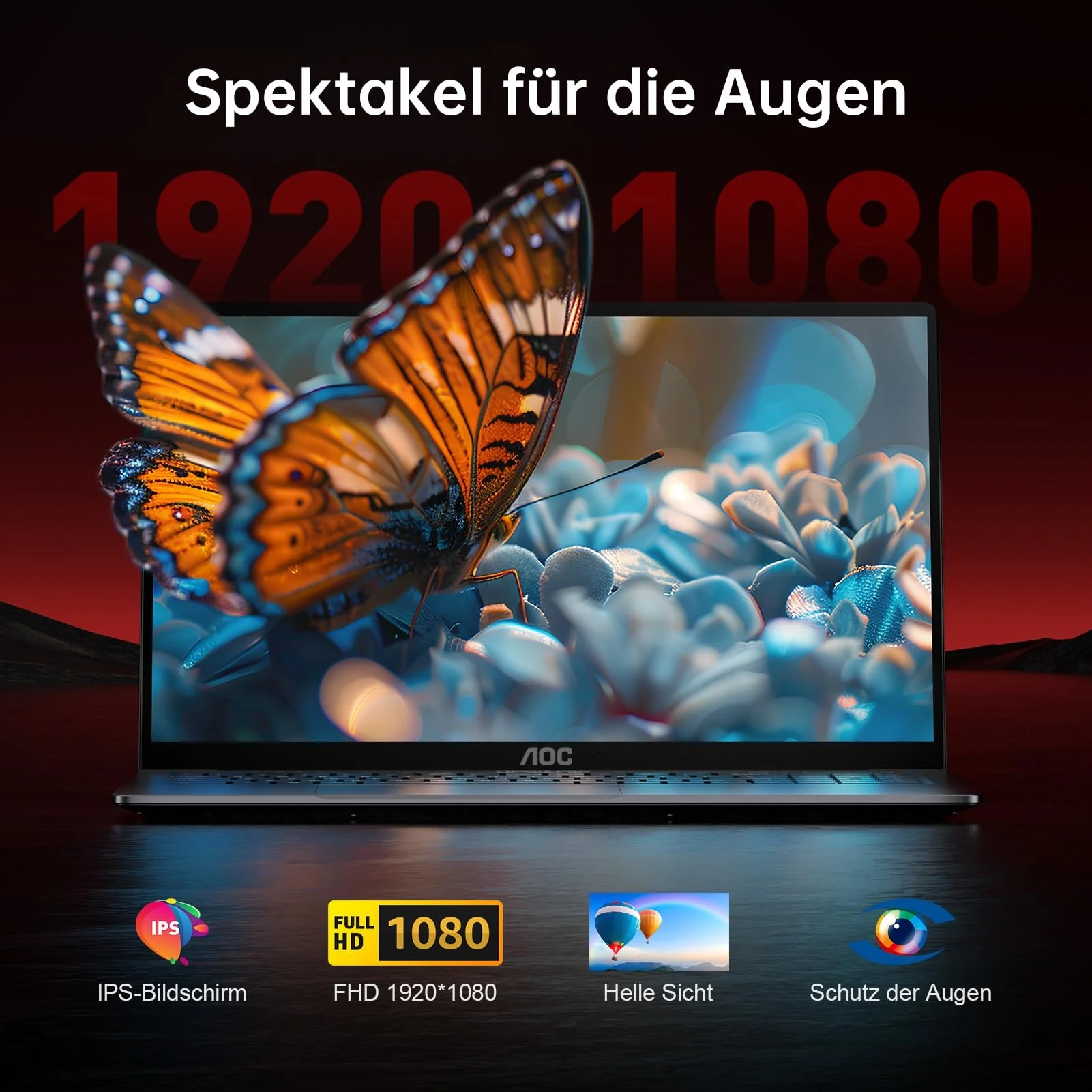 AOC Laptop,Ryzen 7 5700U(16-Thread CPU),Bis zu 4,3 GHz,Backlit Keyboard Computer,16,1 Zoll FHD Schlank Notebook,16GB RAM 512GB SSD,Radeon RX Vega 8 Graphics,USB 3.2,WiFi 6,HDM - Image 4