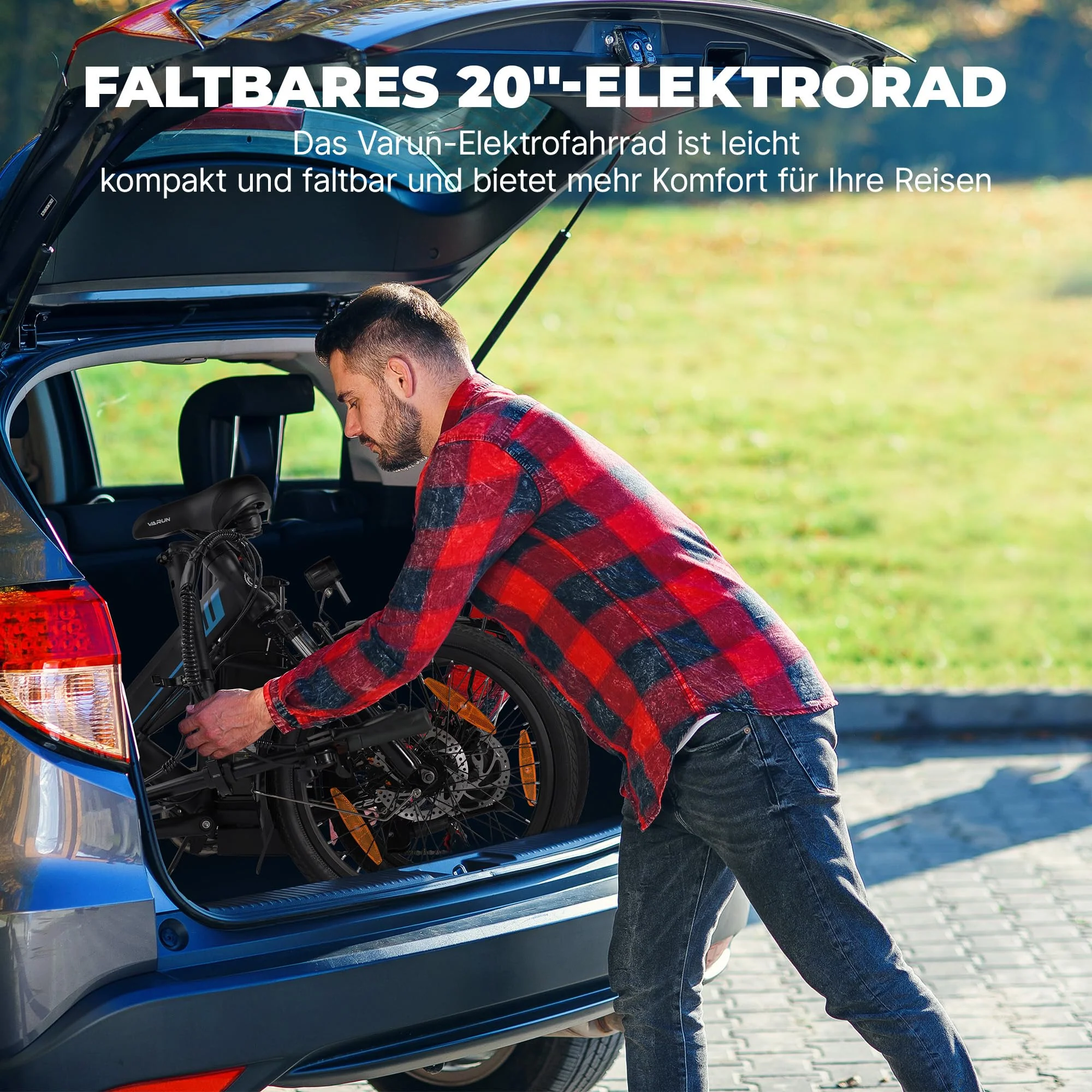 AOIHO E Bike, 20" EBike Klapprad mit 48V 374.4 Wh Lithium-Akku, Reichweite Max 70KM, Elektrofahrräder 250W Motor, 5 Fahrmodi, City E Fahrrad Herren Damen mit 7 Gängen EU-Konformes Klapprad E-Bike - Image 2