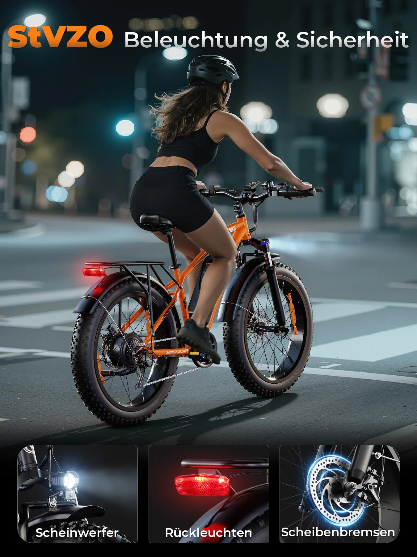 AOIHO E Bike, E-Bike Herren mit 48V 15Ah/13Ah Akku Bis 100-120KM, 26 * 4.0 Zoll Fat Tire 80NM Motor, EBike Damen LCD-Display, 7-Gang-All-Terrain E Fatbike, EMountainbike Für Stadtpendler & Wildn - Image 2