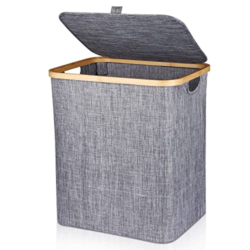 Aokyom Wäschekorb mit Deckel,60L Faltbar Wäschebox Wäschesammler Pop-Up Wäscheboxen Wäschetruhe Wäschetonne Wäschekiste Wäschekörbe Aufbewahrungskorb für Badzimmer Kleidung Spielzeug Organisation - Image 3