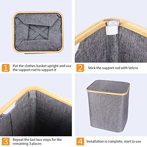 Aokyom Wäschekorb mit Deckel,60L Faltbar Wäschebox Wäschesammler Pop-Up Wäscheboxen Wäschetruhe Wäschetonne Wäschekiste Wäschekörbe Aufbewahrungskorb für Badzimmer Kleidung Spielzeug Organisation - Image 6