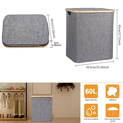Aokyom Wäschekorb mit Deckel,60L Faltbar Wäschebox Wäschesammler Pop-Up Wäscheboxen Wäschetruhe Wäschetonne Wäschekiste Wäschekörbe Aufbewahrungskorb für Badzimmer Kleidung Spielzeug Organisation - Image 7