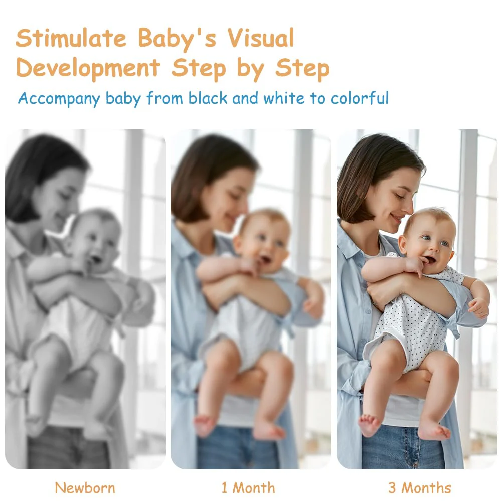 Aolso Sensory Toys Karten, 20pcs Schwarz Weiß Kontrastbuch Baby, Lernkarten Kleinkinder für Visuelle Stimulation und Entwicklung des Gehirns für 0-6 Monate - Image 3