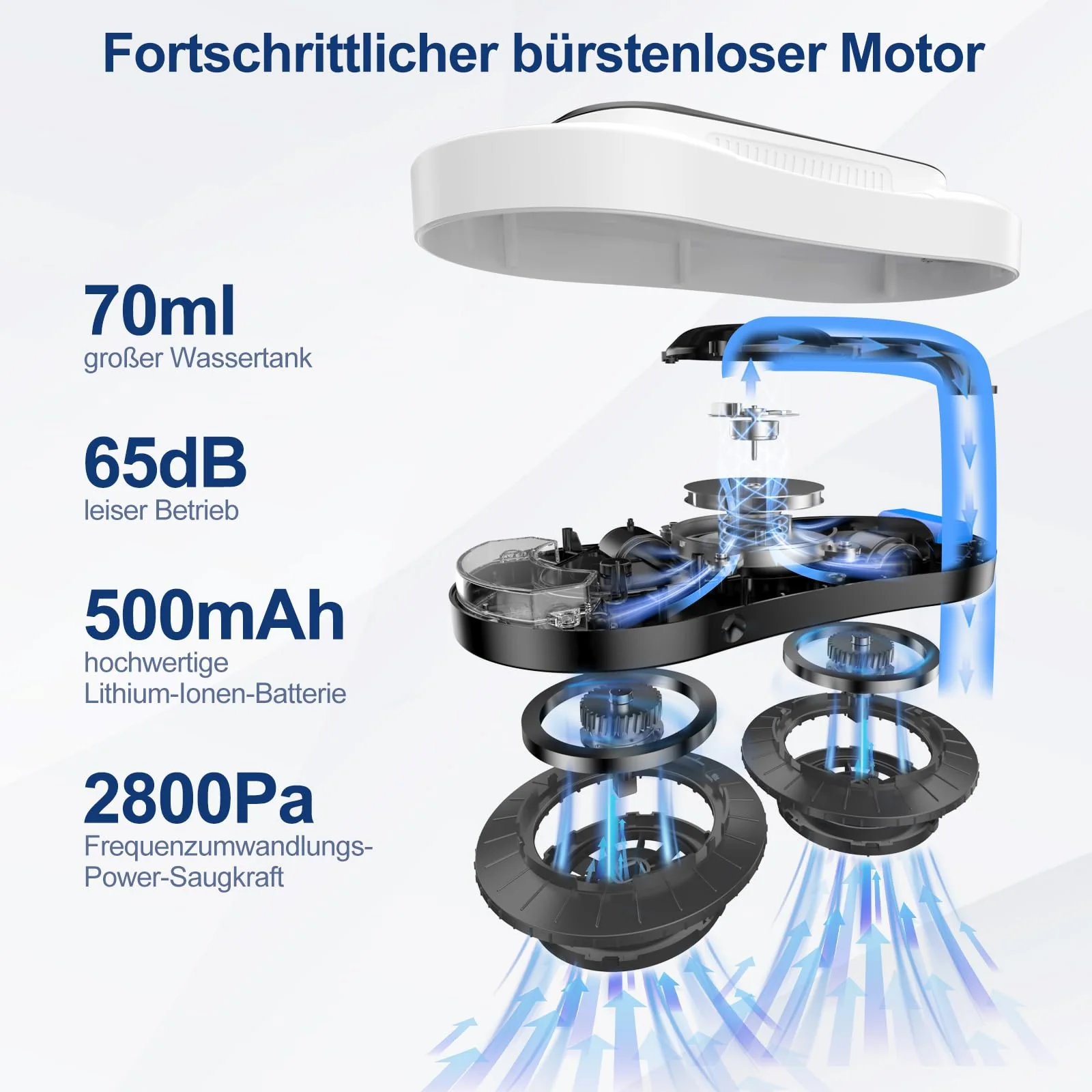 AOQUFUL intelligenter Fensterputzroboter, elektrischer Fensterputzer mit Dual-Wasserspray, automatischer Fensterroboter mit Fernbedienung und App, für Innen- und Außenfenster und Glas,12 Tücher, weiß - Image 3