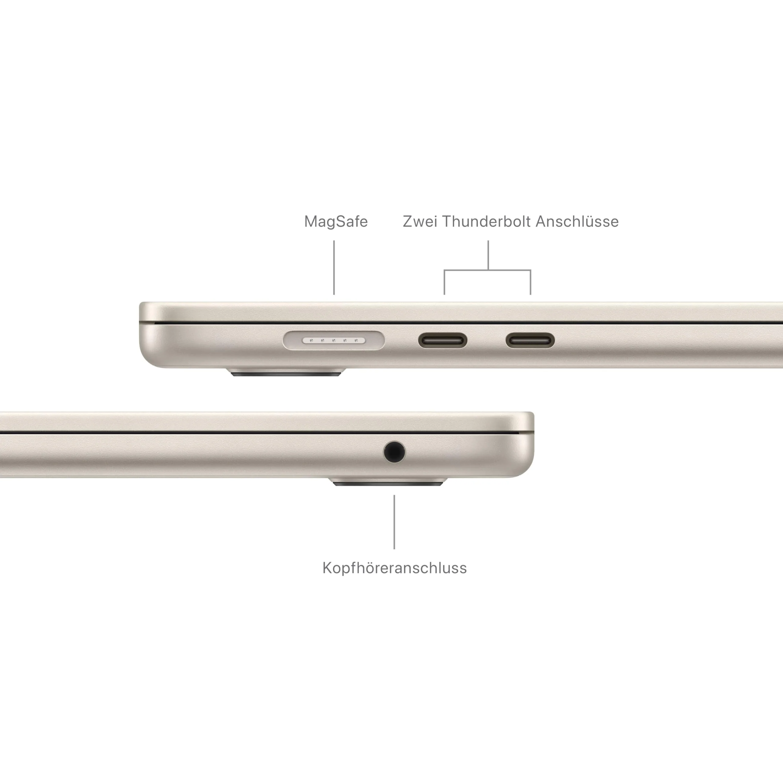 Apple 15" MacBook Air Laptop mit M3 Chip: 15,3" Liquid Retina Display, 16 GB gemeinsamer Arbeitsspeicher, 256 GB SSD Speicher, beleuchtete Tastatur, 1080p FaceTime HD Kamera, Touch ID, Polarstern - Image 3