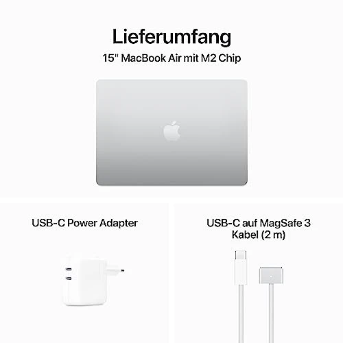 Apple 2023 MacBook Air Laptop mit M2 Chip: 15,3" Liquid Retina Display, 8GB RAM, 512 GB SSD Speicher, beleuchtete Tastatur, 1080p FaceTime HD Kamera. Funktioniert mit iPhone/iPad, Silber - Image 2