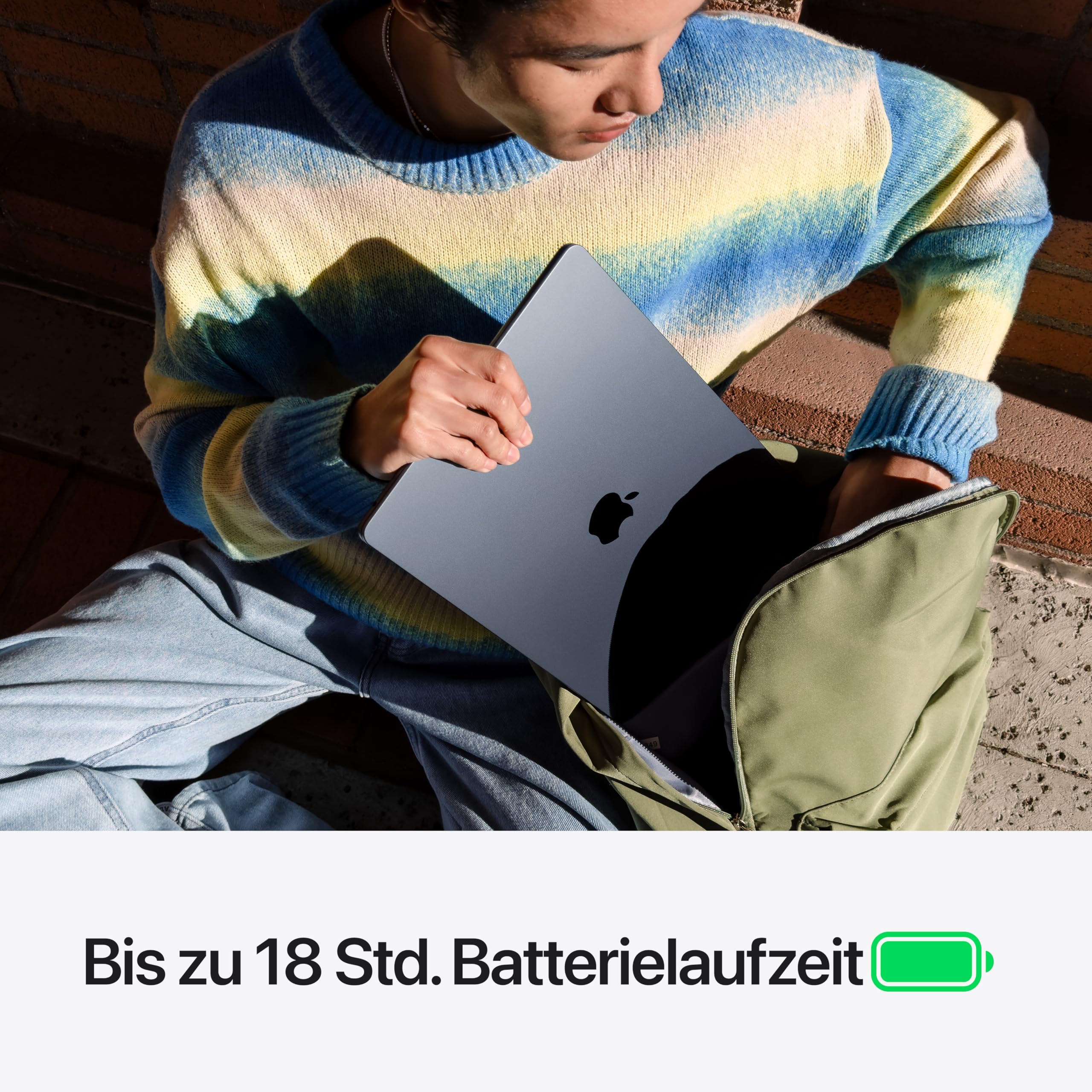 Apple 2024 13" MacBook Air Laptop mit M3 Chip: 13,6" Liquid Retina Display, 16 GB gemeinsamer Arbeitsspeicher, 512 GB SSD Speicher, beleuchtete Tastatur, 1080p FaceTime HD Kamera, Touch ID, Silber - Image 4