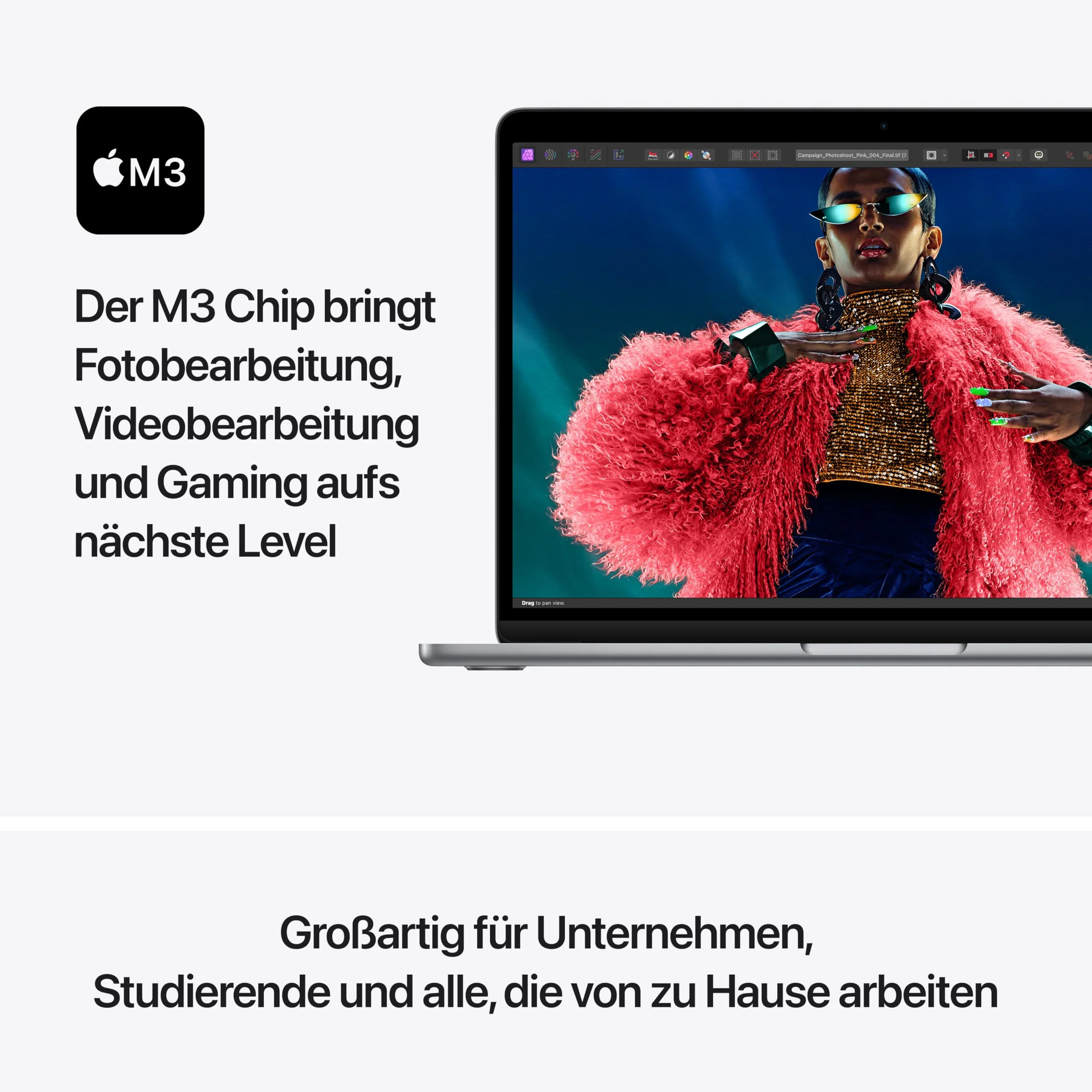 Apple 2024 13" MacBook Air Laptop mit M3 Chip: 13,6" Liquid Retina Display, 8 GB gemeinsamer Arbeitsspeicher, 256 GB SSD Speicher, beleuchtete Tastatur, 1080p FaceTime HD Kamera, Touch ID, Space Grau - Image 5