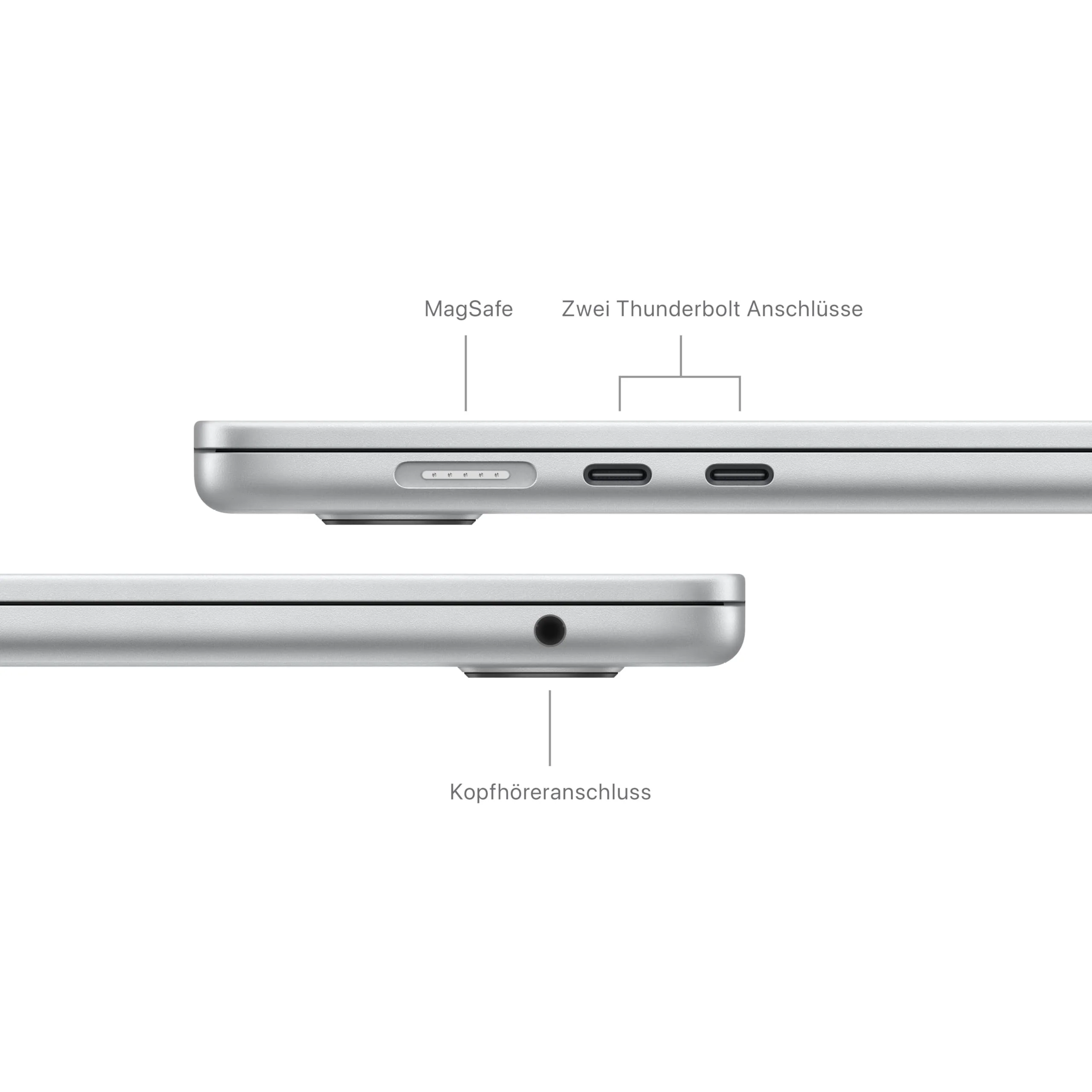 Apple 2024 15" MacBook Air Laptop mit M3 Chip: 15,3" Liquid Retina Display, 16 GB gemeinsamer Arbeitsspeicher, 512 GB SSD Speicher, beleuchtete Tastatur, 1080p FaceTime HD Kamera, Touch ID, Silber - Image 3
