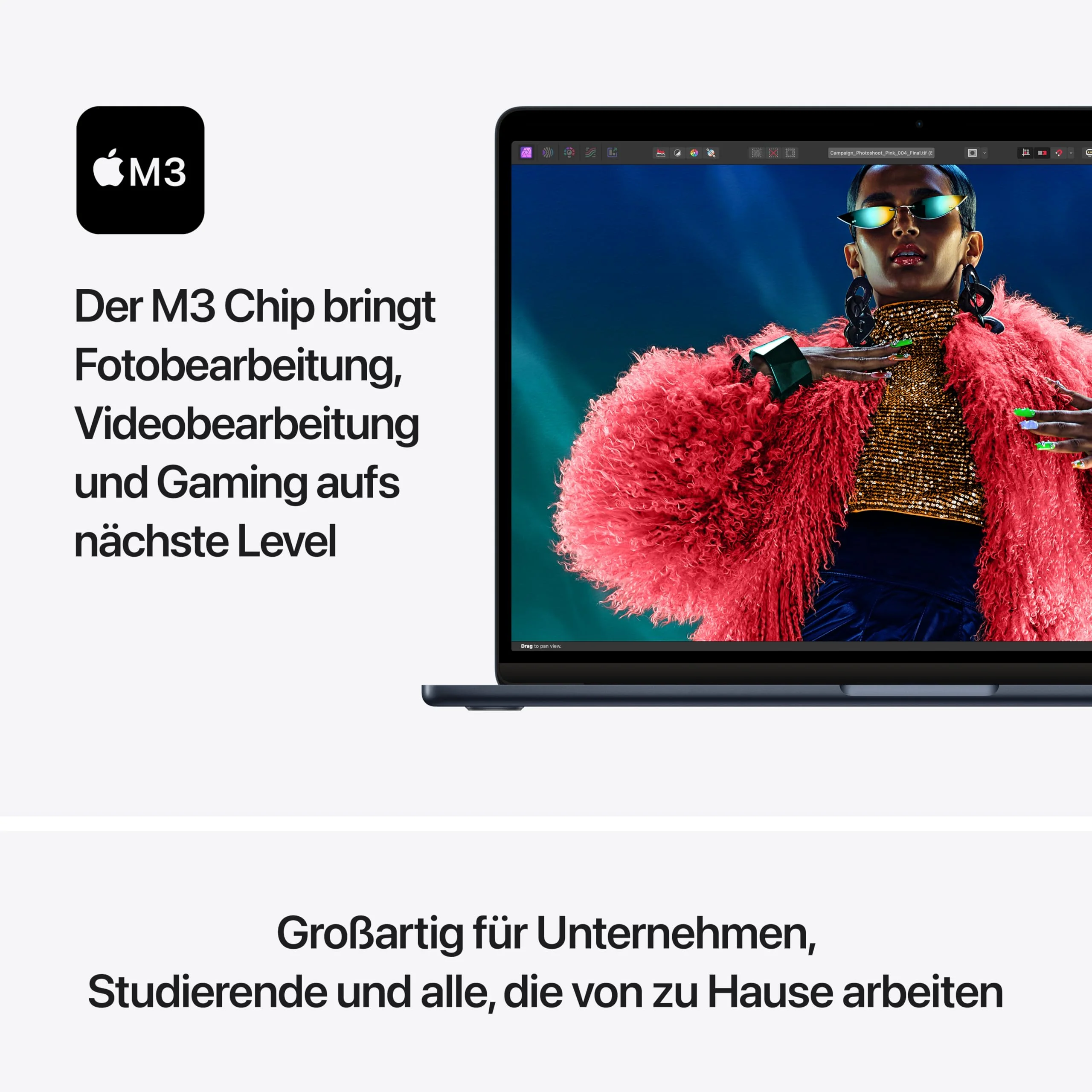 Apple 2024 15" MacBook Air Laptop mit M3 Chip: 15,3" Liquid Retina Display, 8 GB gemeinsamer Arbeitsspeicher, 256 GB SSD Speicher, beleuchtete Tastatur, 1080p FaceTime HD Kamera, Touch ID, Mitternacht - Image 5