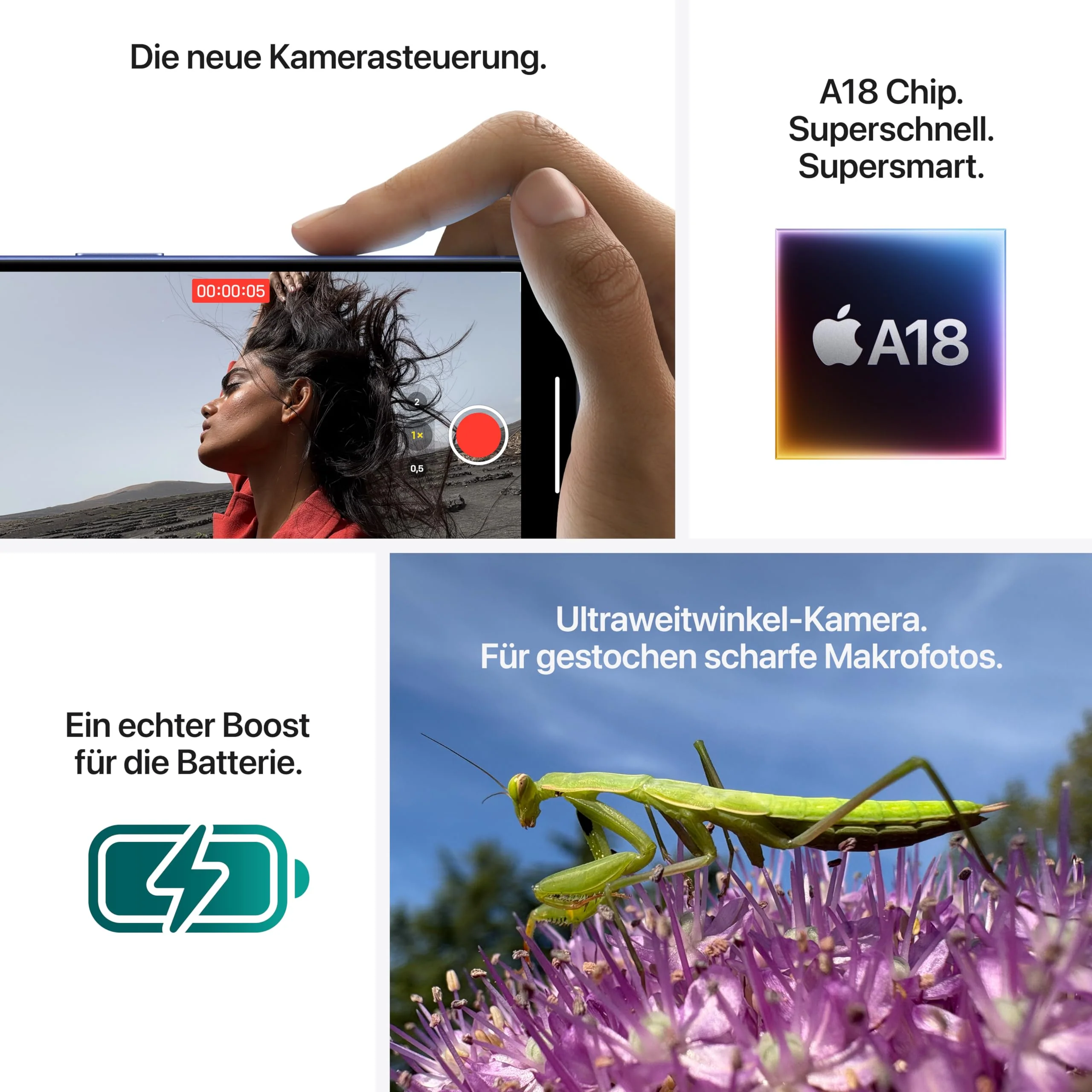 Apple iPhone 16 Plus 512 GB: 5G Handy mit Kamerasteuerung, A18 Chip und einem echten Boost für die Batterie. Funktioniert mit AirPods, Blaugrün - Image 3
