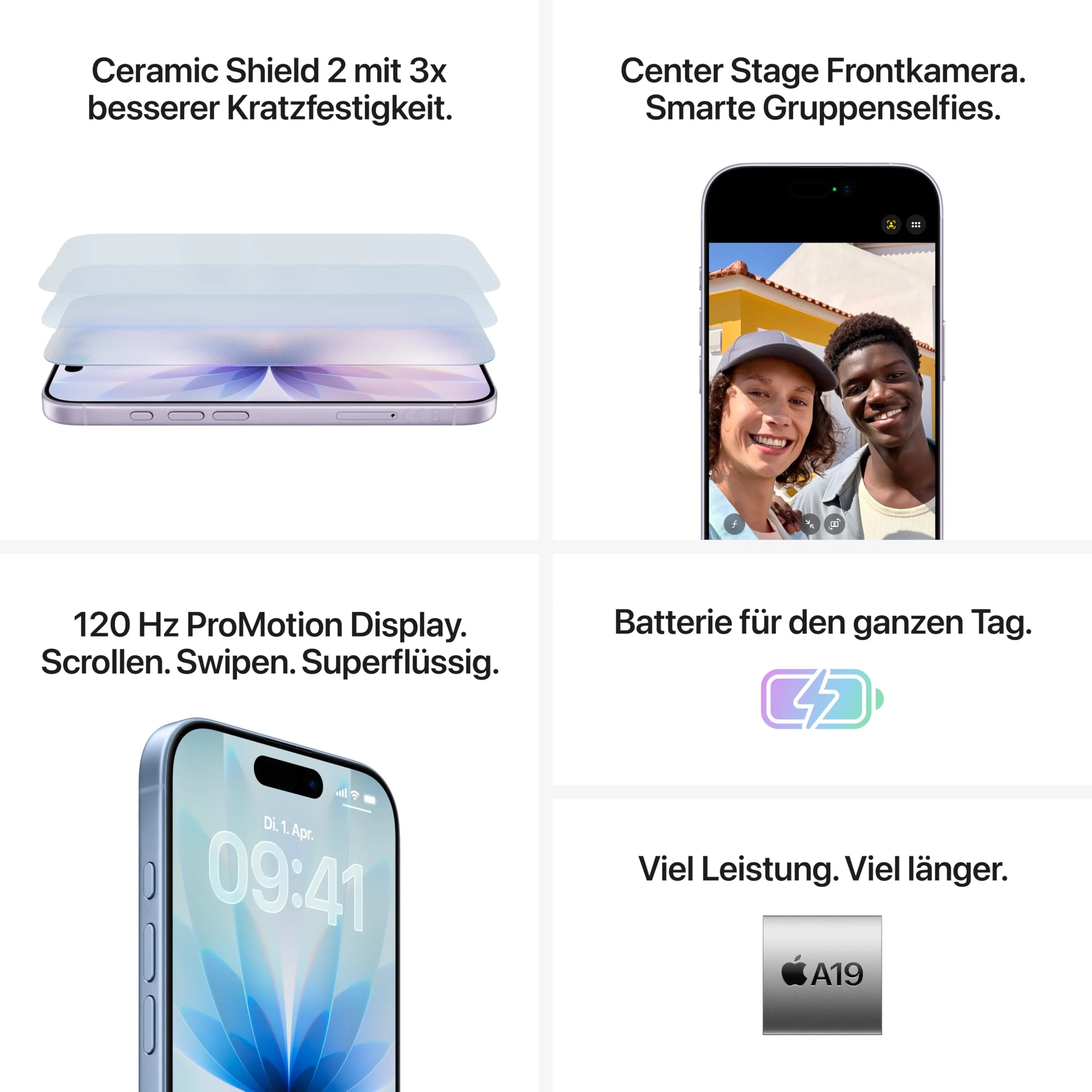 Apple iPhone 17 256 GB: 6,3" Display mit ProMotion, A19 Chip, Center Stage Frontkamera für Smarte Gruppenselfies, Verbesserte Kratzfestigkeit, Batterie für den ganzen Tag; Salbei - Image 6