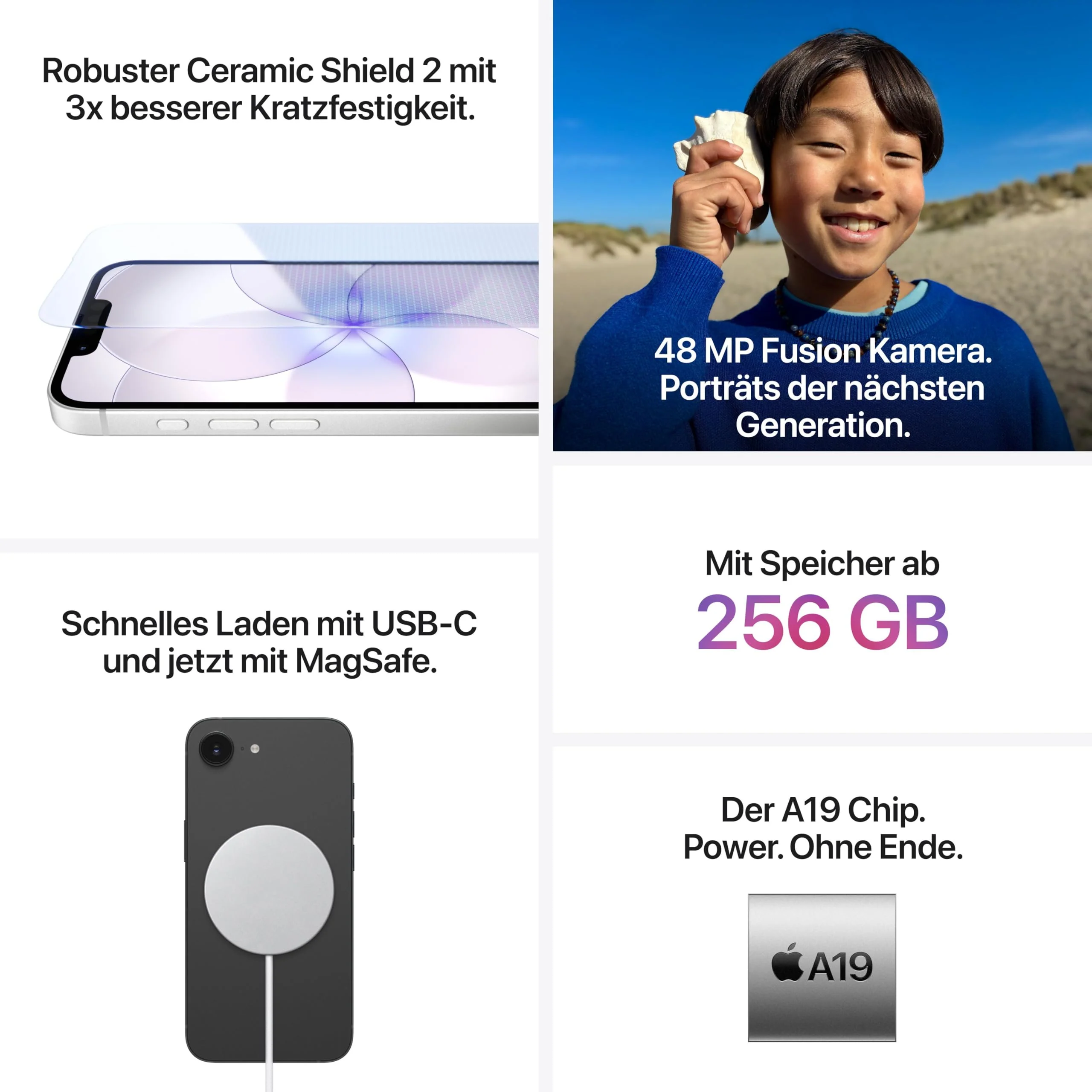 Apple iPhone 17e (512 GB): 6,1" Super Retina XDR Display, A19 Chip, Batterie für den ganzen Tag, 48 MP Fusion Kamera; Schwarz - Image 5