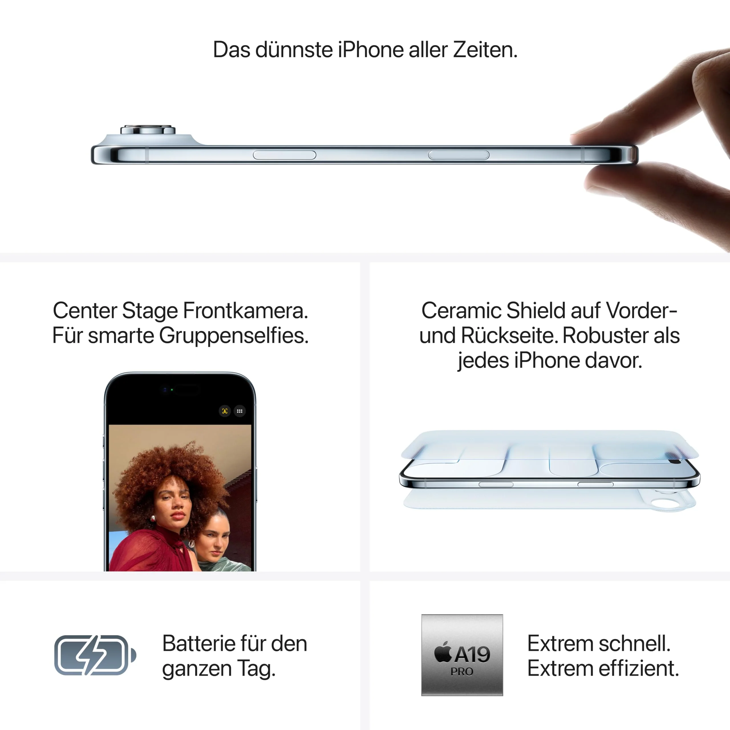 Apple iPhone Air 1 TB: Dünnstes iPhone Aller Zeiten, 6,5" Display mit Promotion bis zu 120 Hz, starker A19 Pro Chip, Center Stage Frontkamera, Batterie für den ganzen Tag; Space Schwarz - Image 6