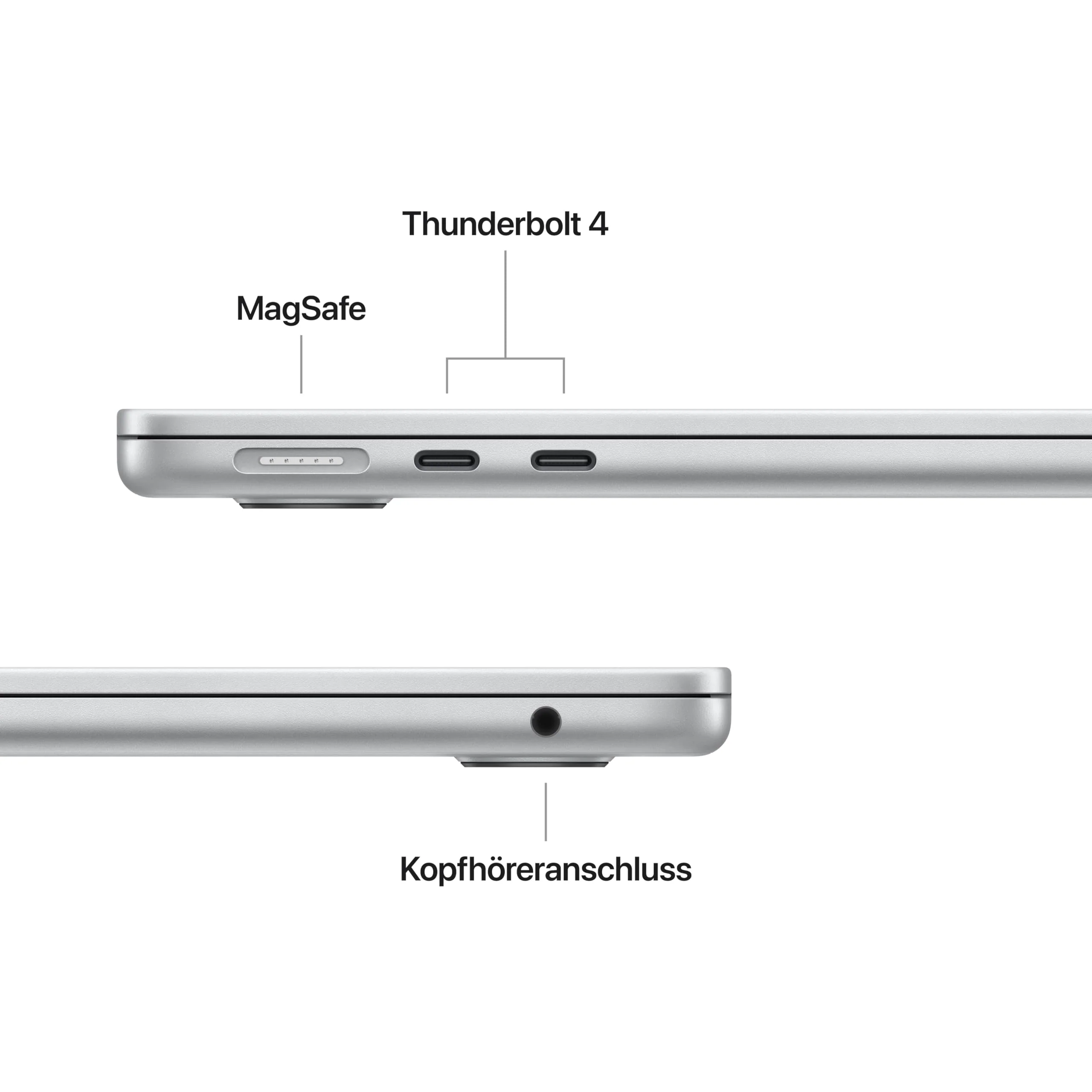 Apple MacBook Air (13", Apple M4 Chip mit 10‑Core CPU und 10‑Core GPU, 24GB Gemeinsamer Arbeitsspeicher, 512 GB) - Silber - Image 3