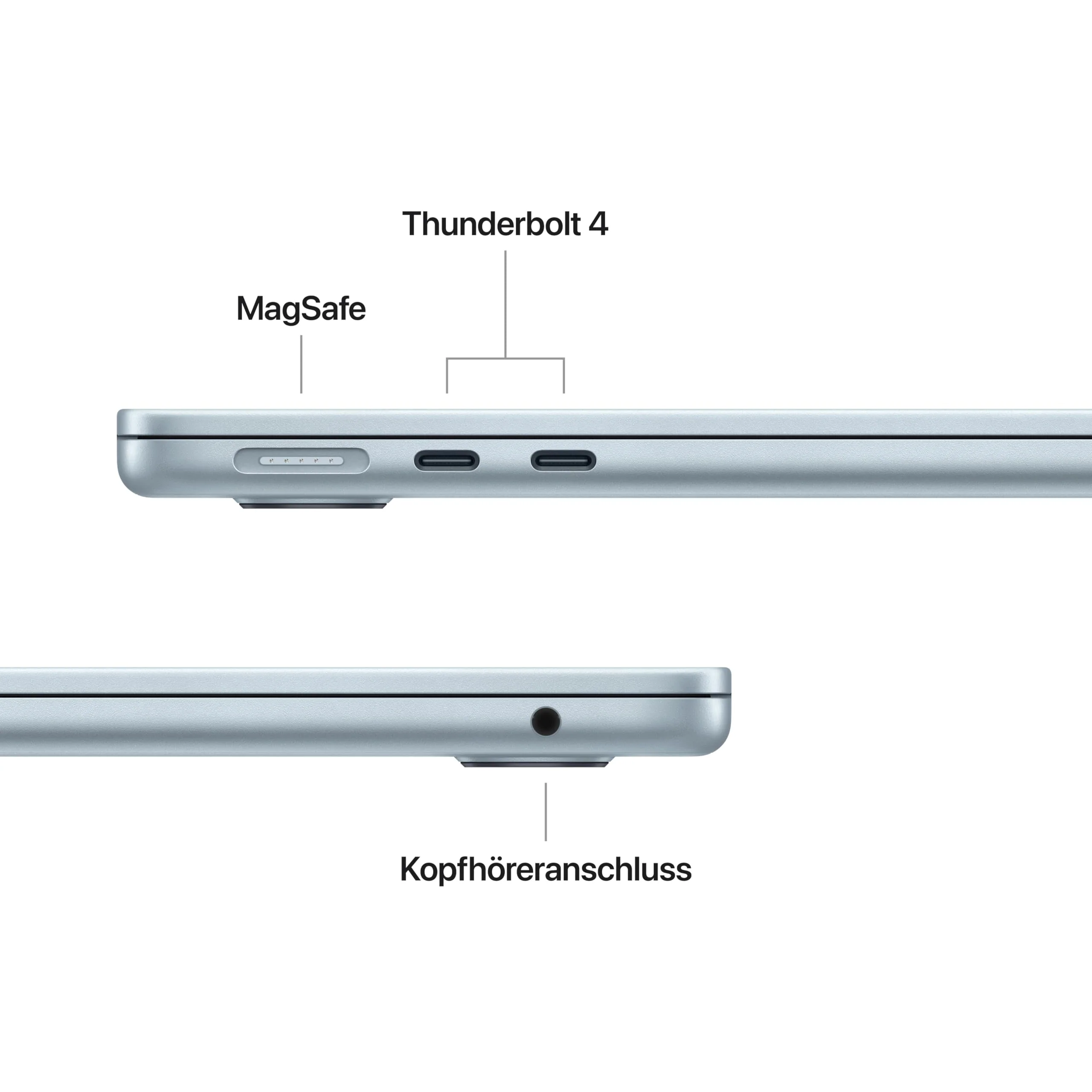 Apple MacBook Air (13", Apple M4 Chip mit 10‑Core CPU und 8‑Core GPU, 16GB Gemeinsamer Arbeitsspeicher, 256 GB) - Himmelblau - Image 5