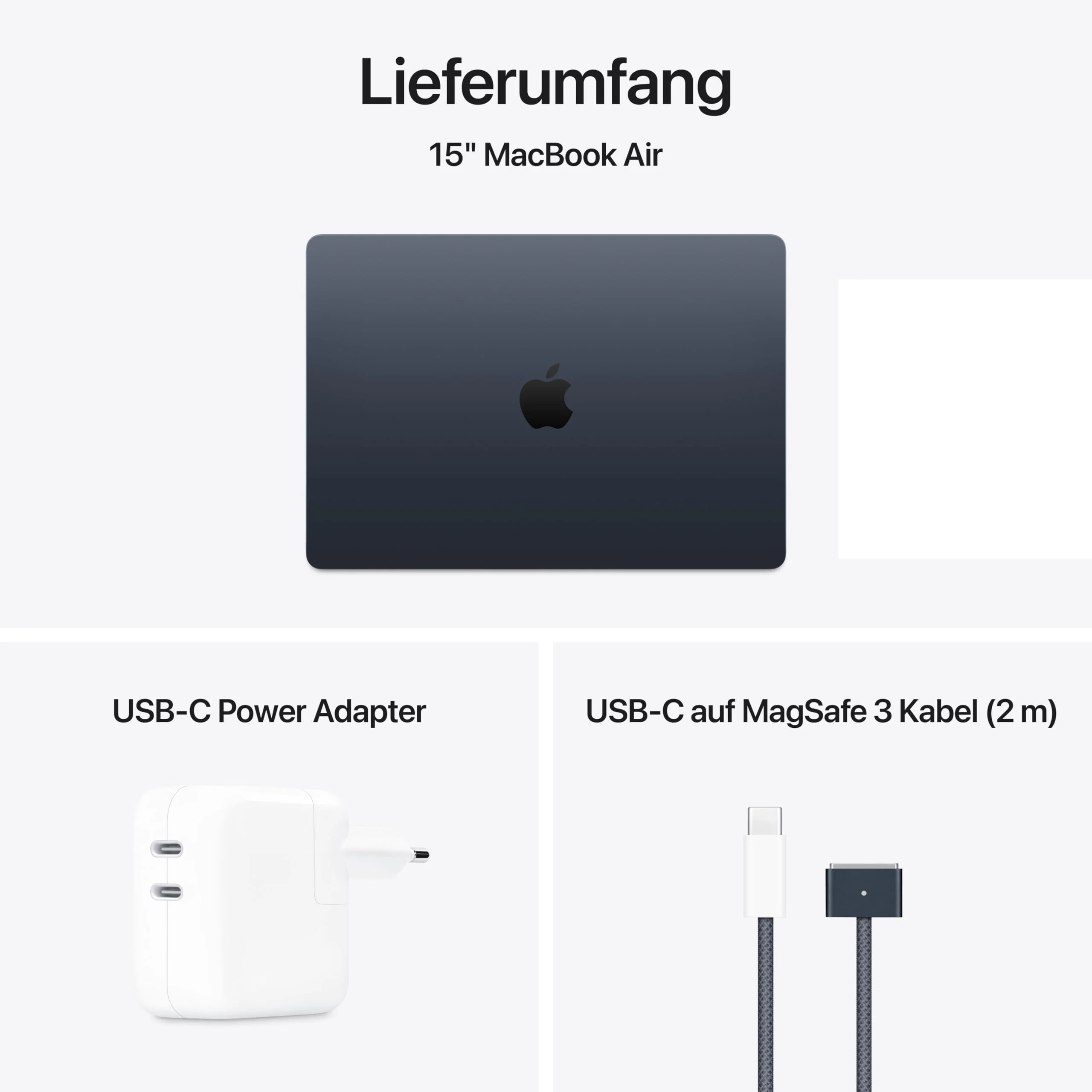 Apple MacBook Air (15", Apple M4 Chip mit 10‑Core CPU und 10‑Core GPU, 16GB Gemeinsamer Arbeitsspeicher, 512 GB) - Mitternacht - Image 2