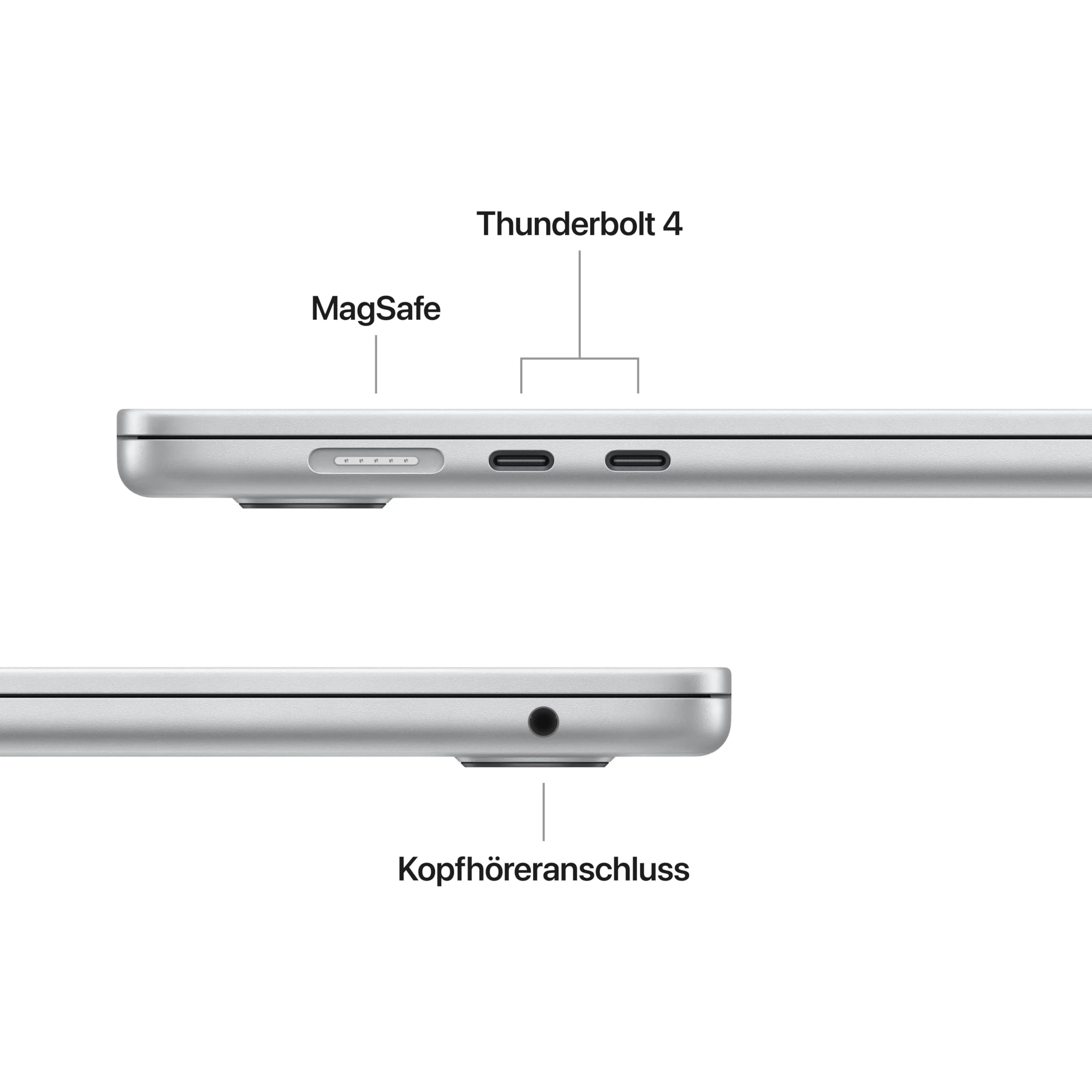 Apple MacBook Air (15", Apple M4 Chip mit 10‑Core CPU und 10‑Core GPU, 24GB Gemeinsamer Arbeitsspeicher, 512 GB) - Silber - Image 3