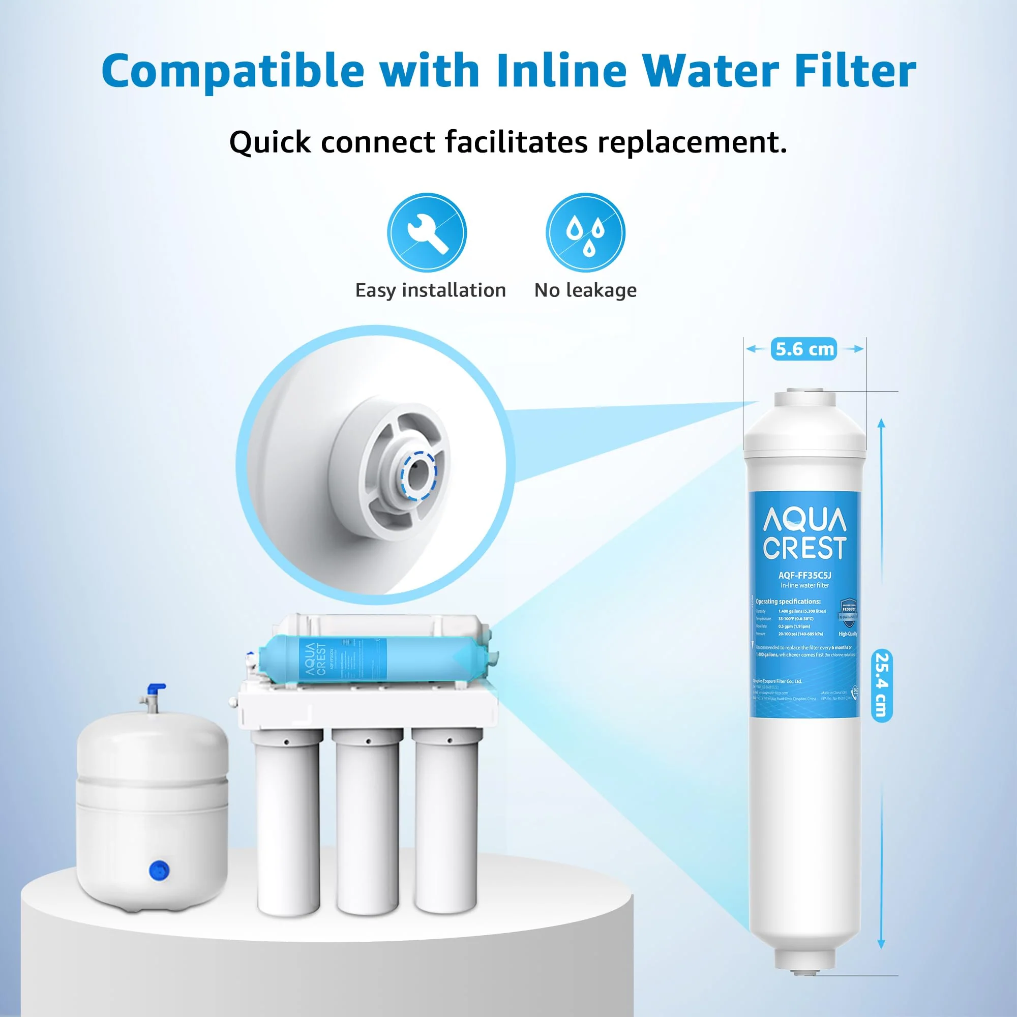 AQUACREST Wasserfilter Kühlschrank Ersatz für Samsung® DA29-10105J, HAFEX/EXP DA2010CB Wasserfilter, DA99-02131B, WSF-100, In-Line Wasserfilter für Samsung® LG® (4) - Image 4