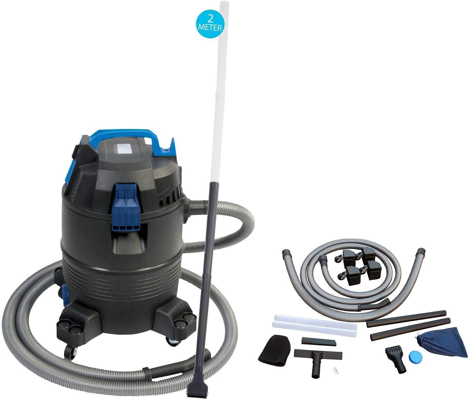 AquaForte Nass-/Trockensauger - 1400 w - Kunststoffbehälter - 35 l - 4 m Schlauch - Teich- und Poolreinigung, Schwarz - Image 3