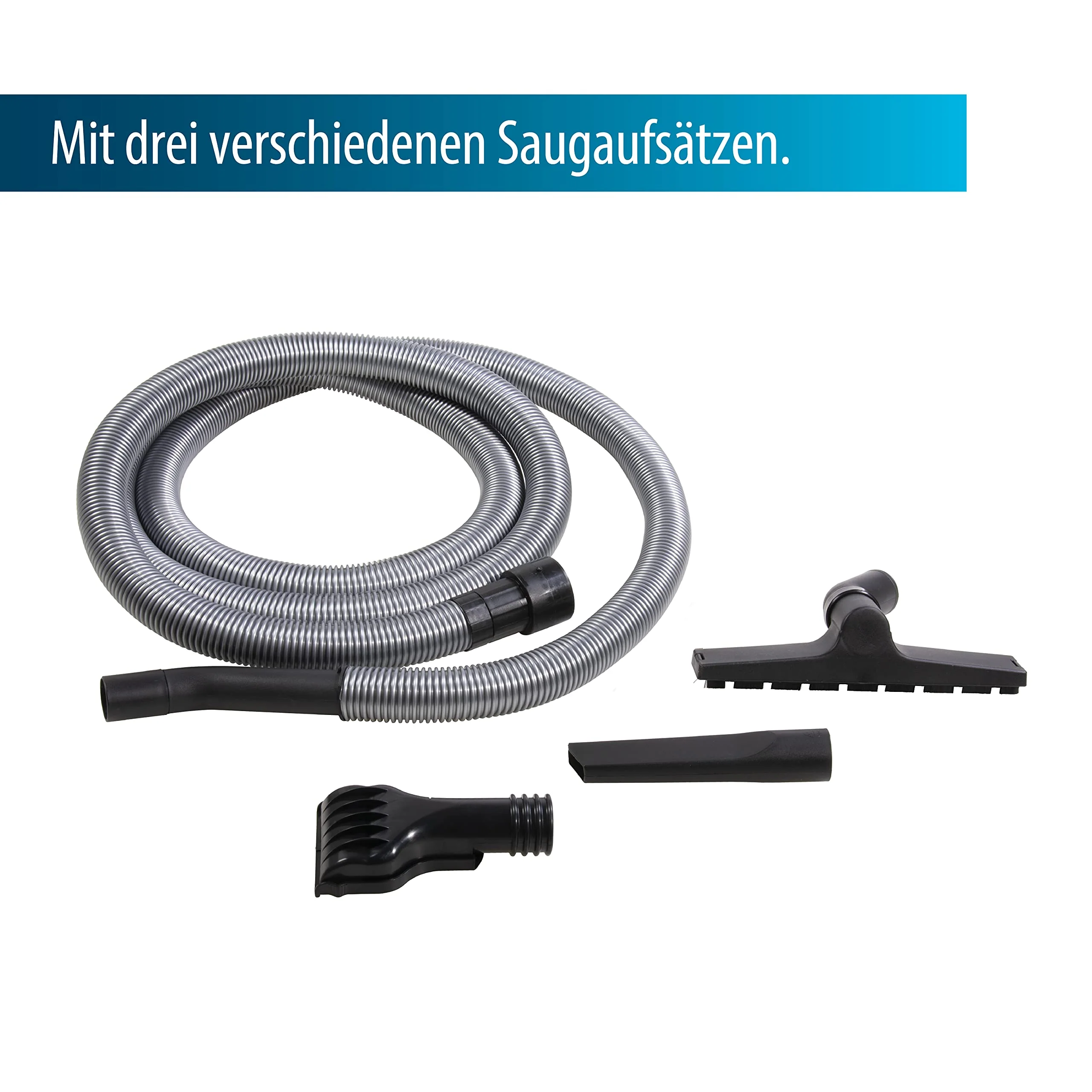 AquaForte Nass-/Trockensauger - 1400 w - Kunststoffbehälter - 35 l - 4 m Schlauch - Teich- und Poolreinigung, Schwarz - Image 4