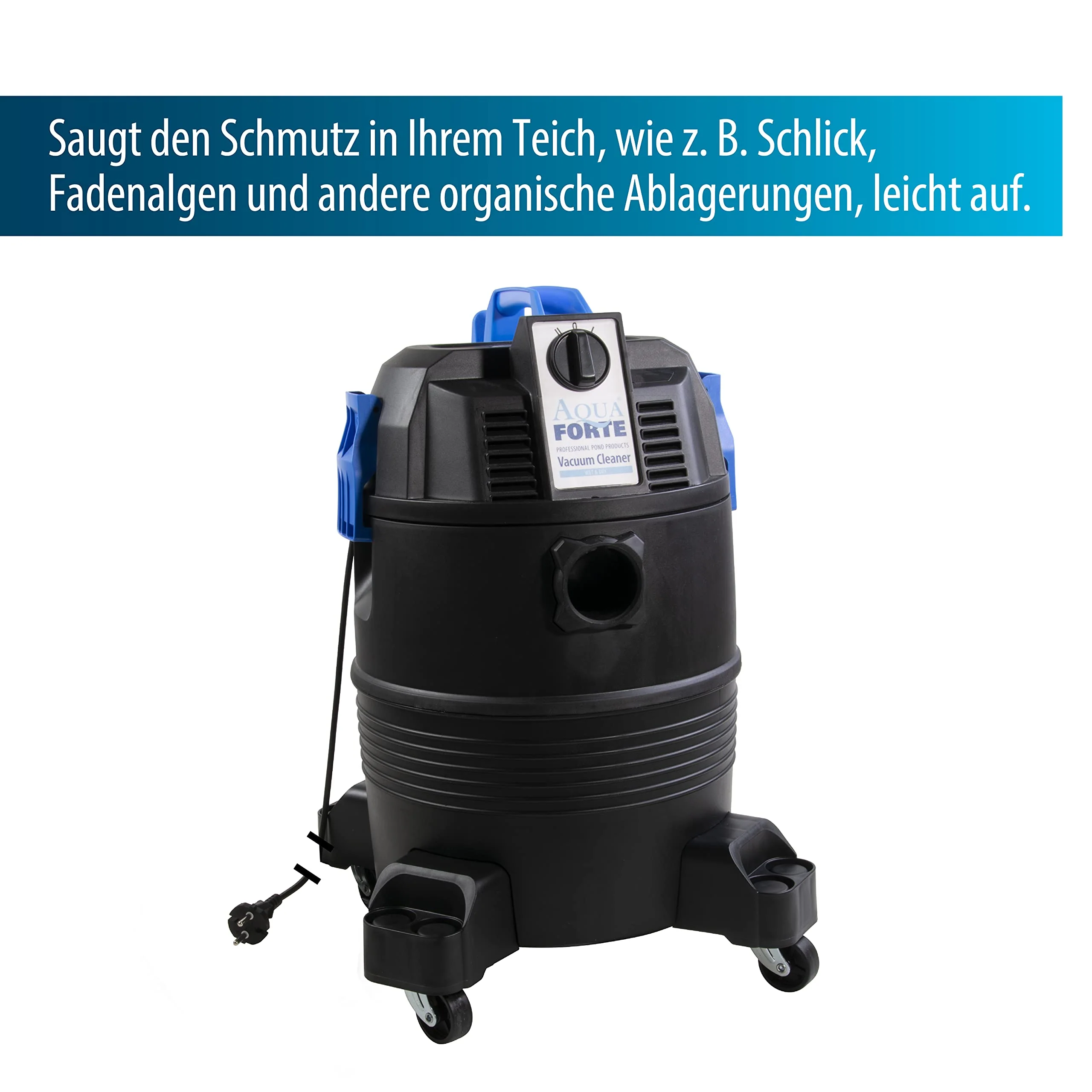 AquaForte Nass-/Trockensauger - 1400 w - Kunststoffbehälter - 35 l - 4 m Schlauch - Teich- und Poolreinigung, Schwarz - Image 5