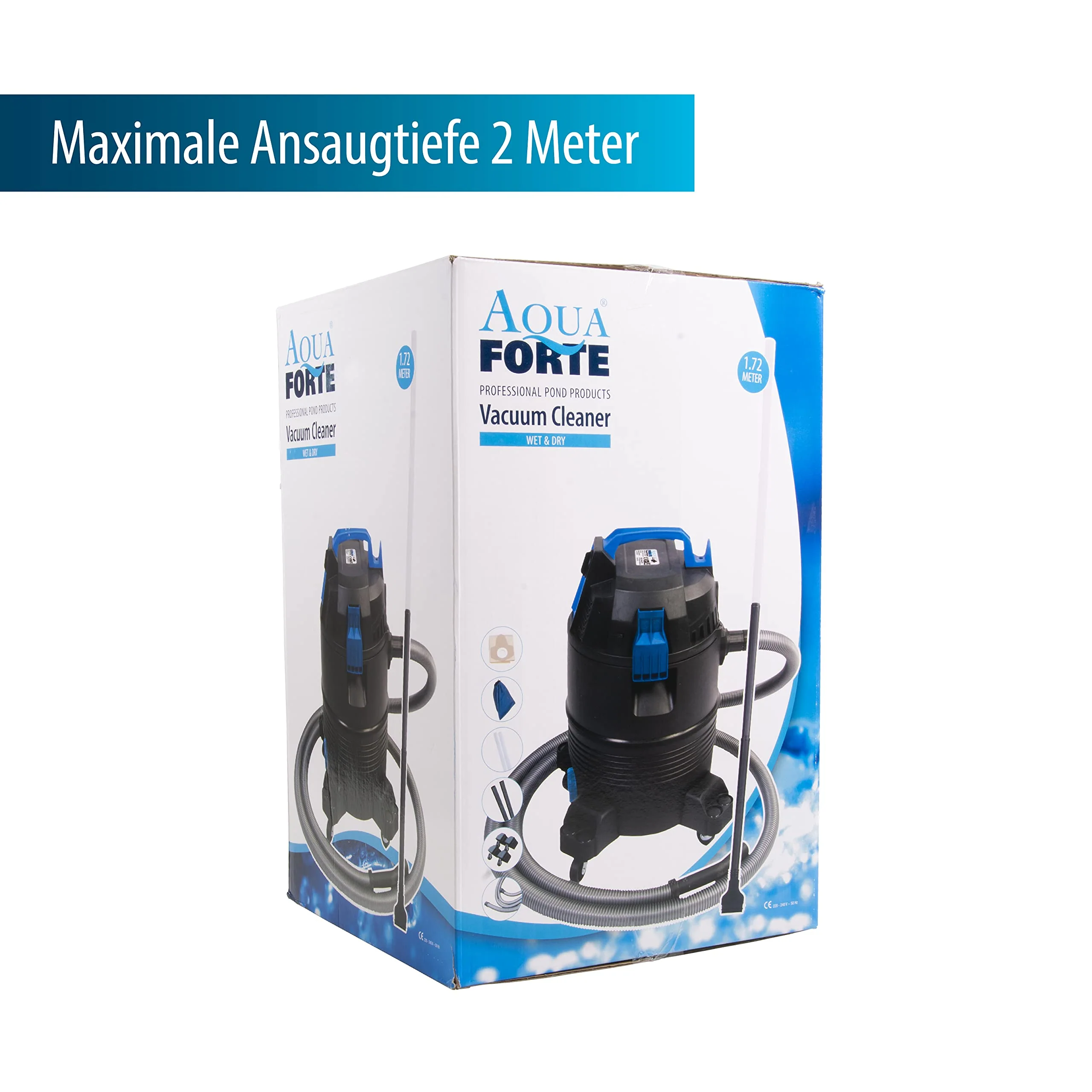 AquaForte Nass-/Trockensauger - 1400 w - Kunststoffbehälter - 35 l - 4 m Schlauch - Teich- und Poolreinigung, Schwarz - Image 7