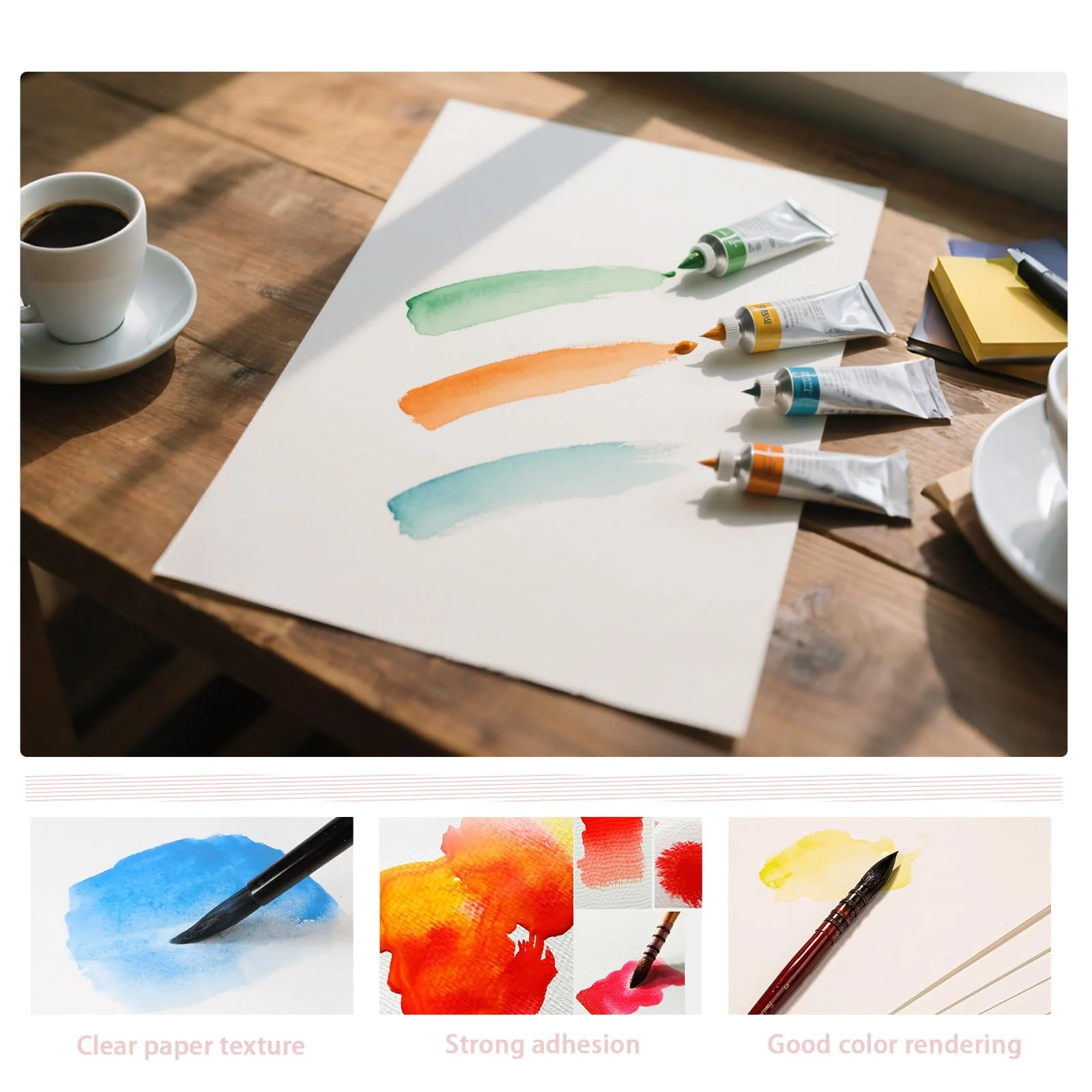 Aquarellpapier A5 – 70 Blatt hochwertiges Aquarellpapier 300g/m² – Säurefreies Watercolor Paper für Aquarell, Gouache & Acryl – Stabiler Malpapier für Künstler & Hobby - Image 3