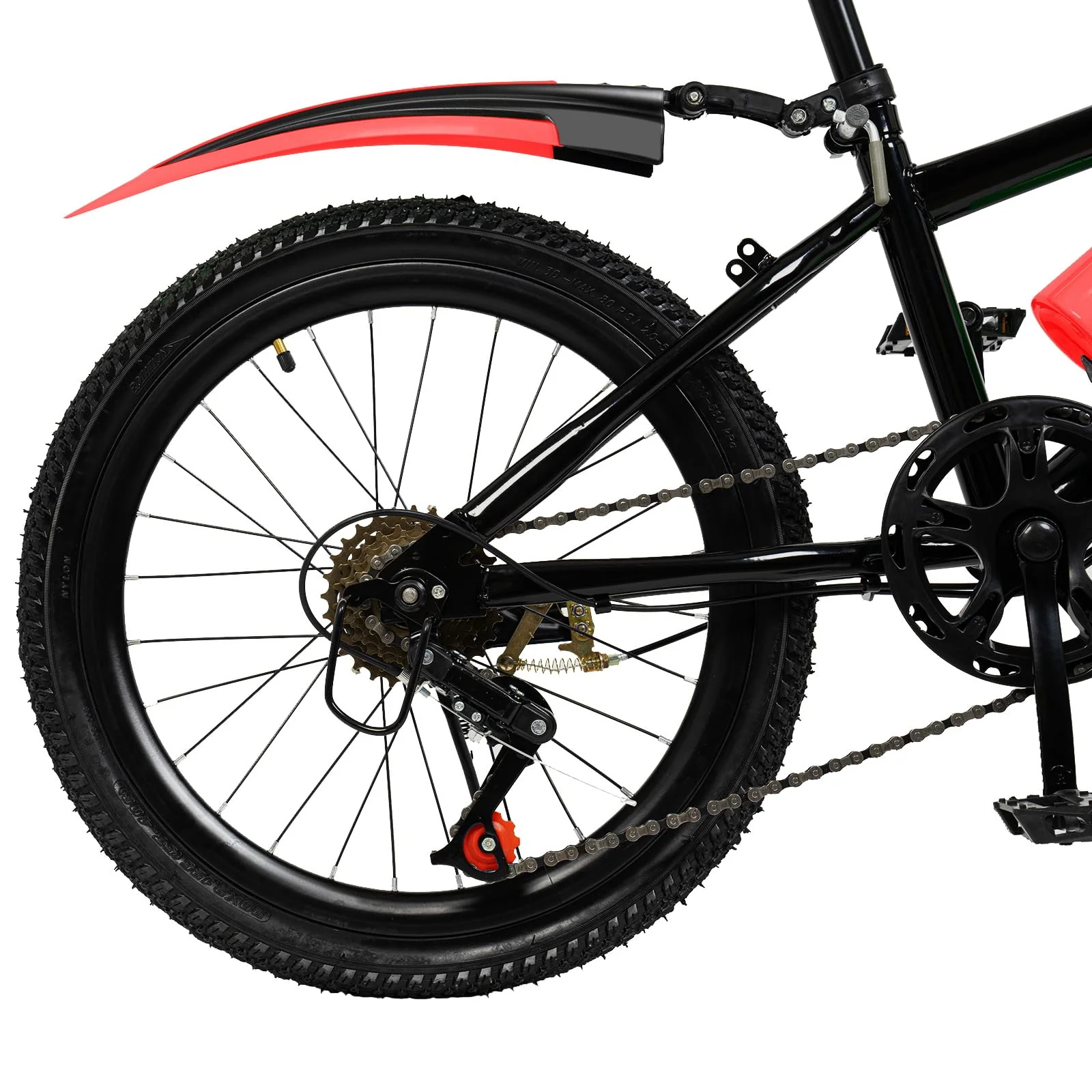 ARBGO 20 Zoll Mountainbike Fahrrad Kinderfahrrad mit Schutzblechen, Verstellbarer Sitz,Scheibenbremse vorne und hinten für Jungen Mädchen, Rot - Image 6
