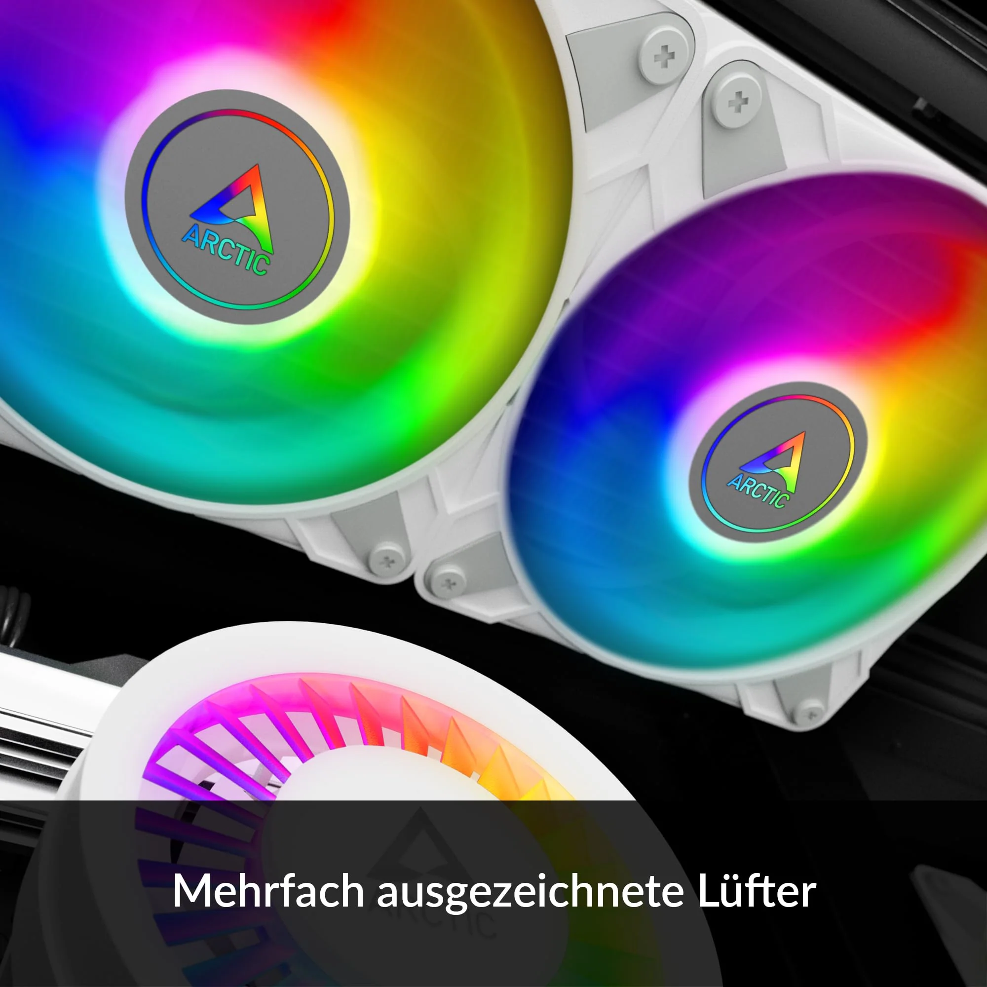 ARCTIC Liquid Freezer III 360 A-RGB - Wasserkühlung PC, AIO CPU Wasserkühler, Intel & AMD, effiziente PWM-gesteuerte Pumpe, Lüfter: 200–2000 RPM, LGA1851 und LGA1700 Contact Frame - Weiß - Image 6