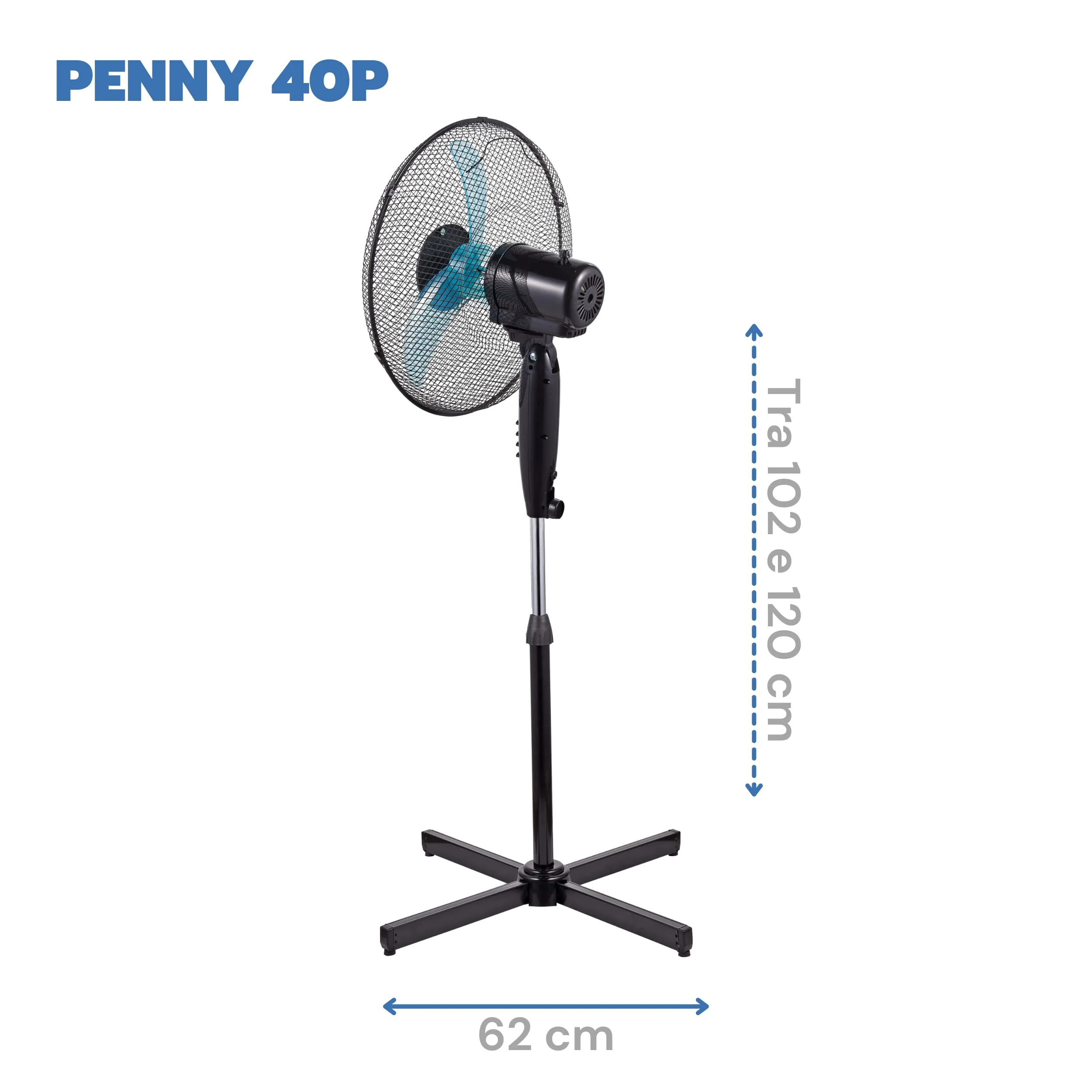 ARDES - Standventilator, leistungsstark, leise, 3 Flügel, 40 cm, oszillierend, mit verstellbarer Höhe und Neigung, Ardes-Standventilator, 3 Geschwindigkeitsstufen, Modell Penny AR5AM40P - Image 6