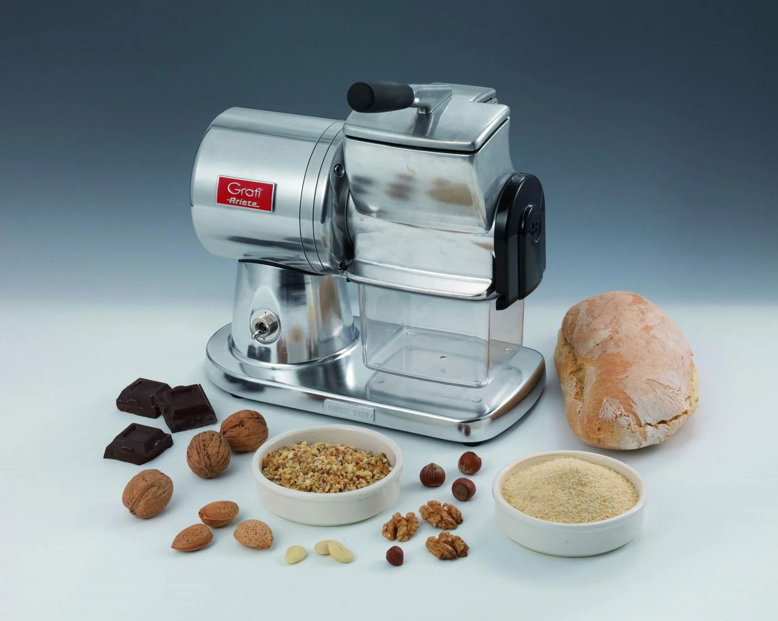 Ariete Gratì Superior 449, Professionelle Elektrische Käsereibe aus Aluminiumdruckguss für Käse, Brot, Schokolade, Trockenfrüchte, Induktionsmotor, Einfach zu Reinigen, 350W, Silber Poliert - Image 3
