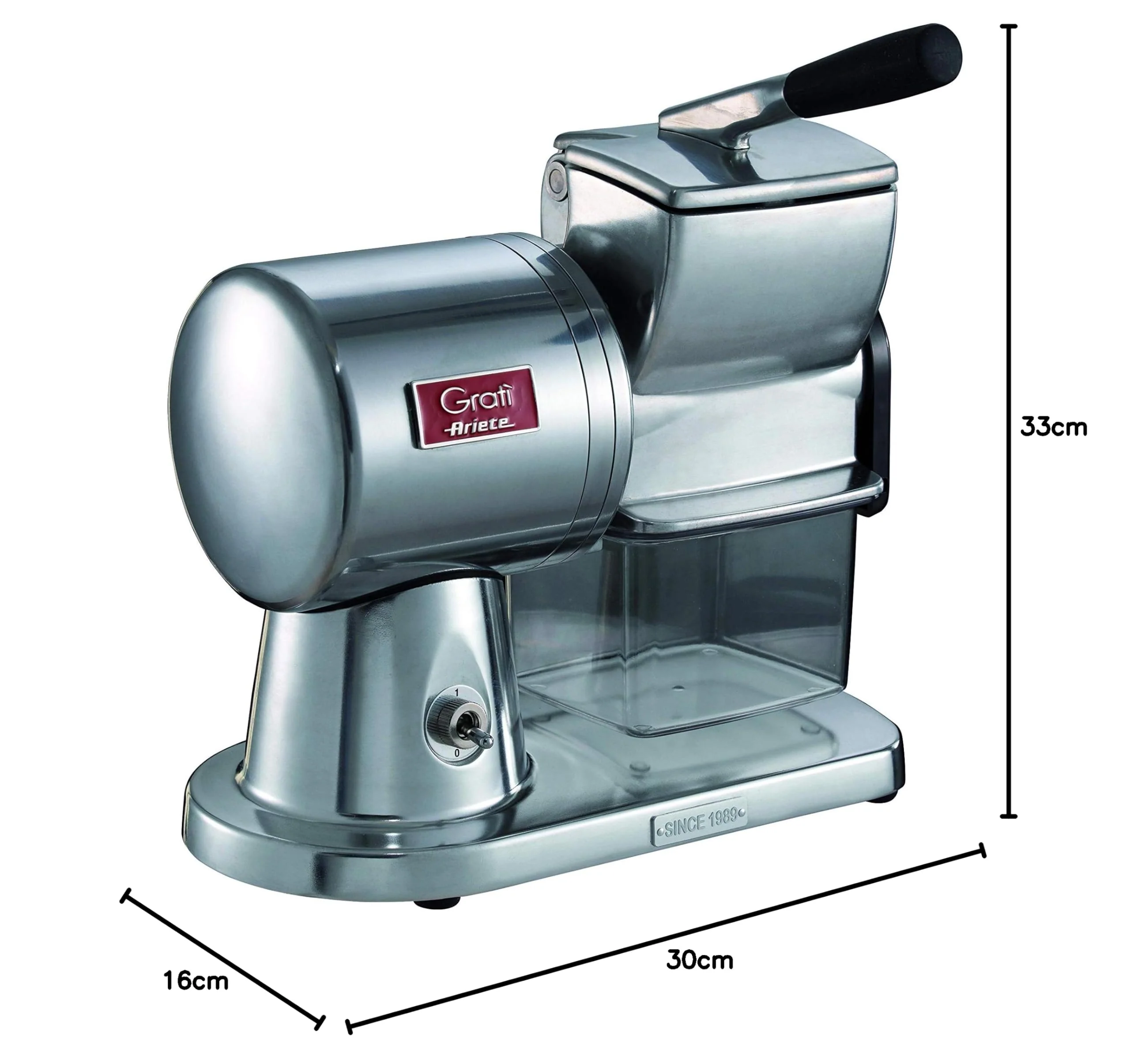 Ariete Gratì Superior 449, Professionelle Elektrische Käsereibe aus Aluminiumdruckguss für Käse, Brot, Schokolade, Trockenfrüchte, Induktionsmotor, Einfach zu Reinigen, 350W, Silber Poliert - Image 4